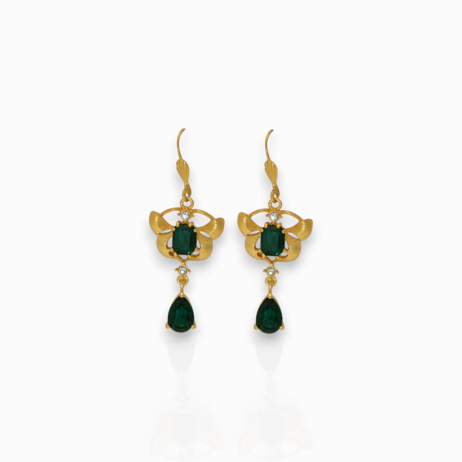 Orchid Delight Green - Earrings on a white background.