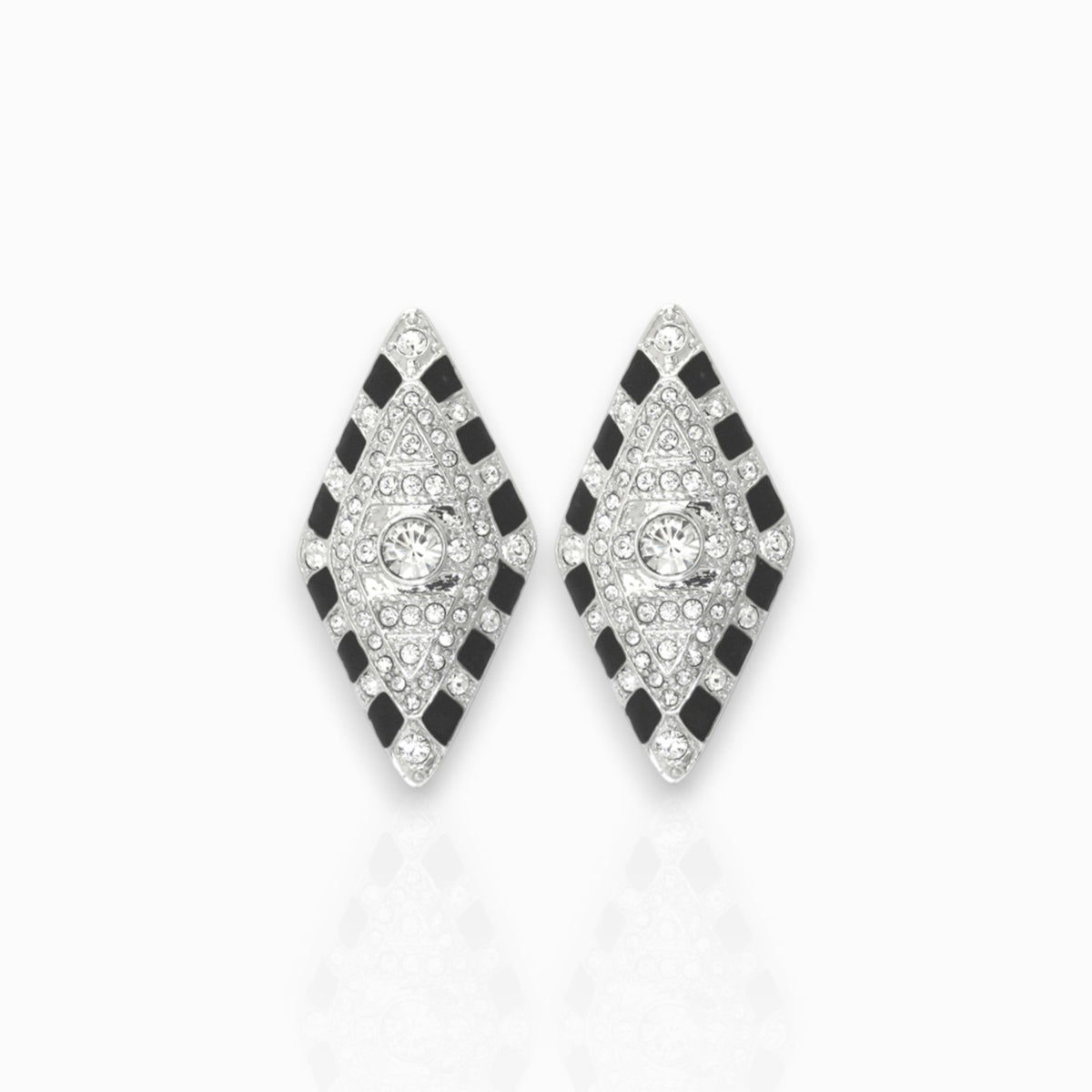 Crystal Lozenge - Earrings on a white background.