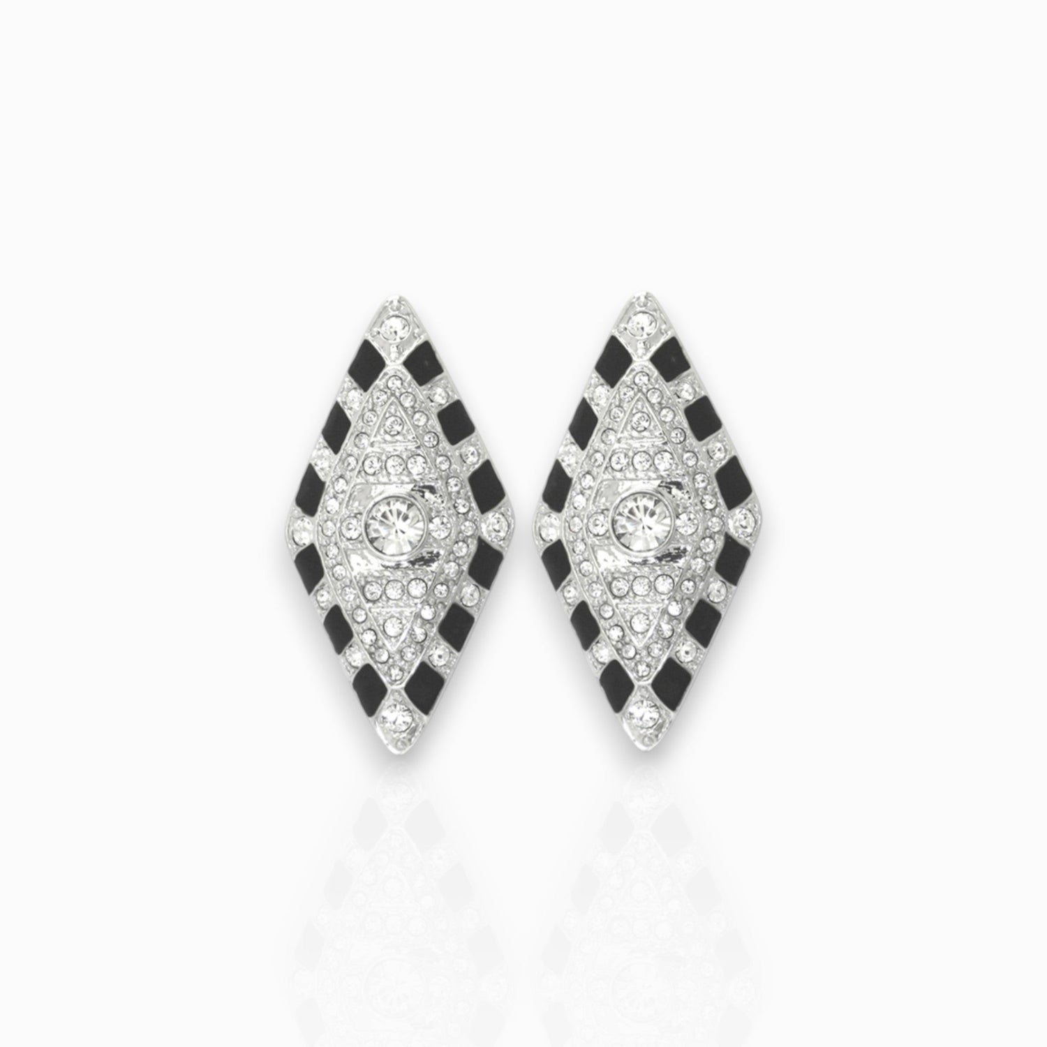Crystal Lozenge - Earrings on a white background.