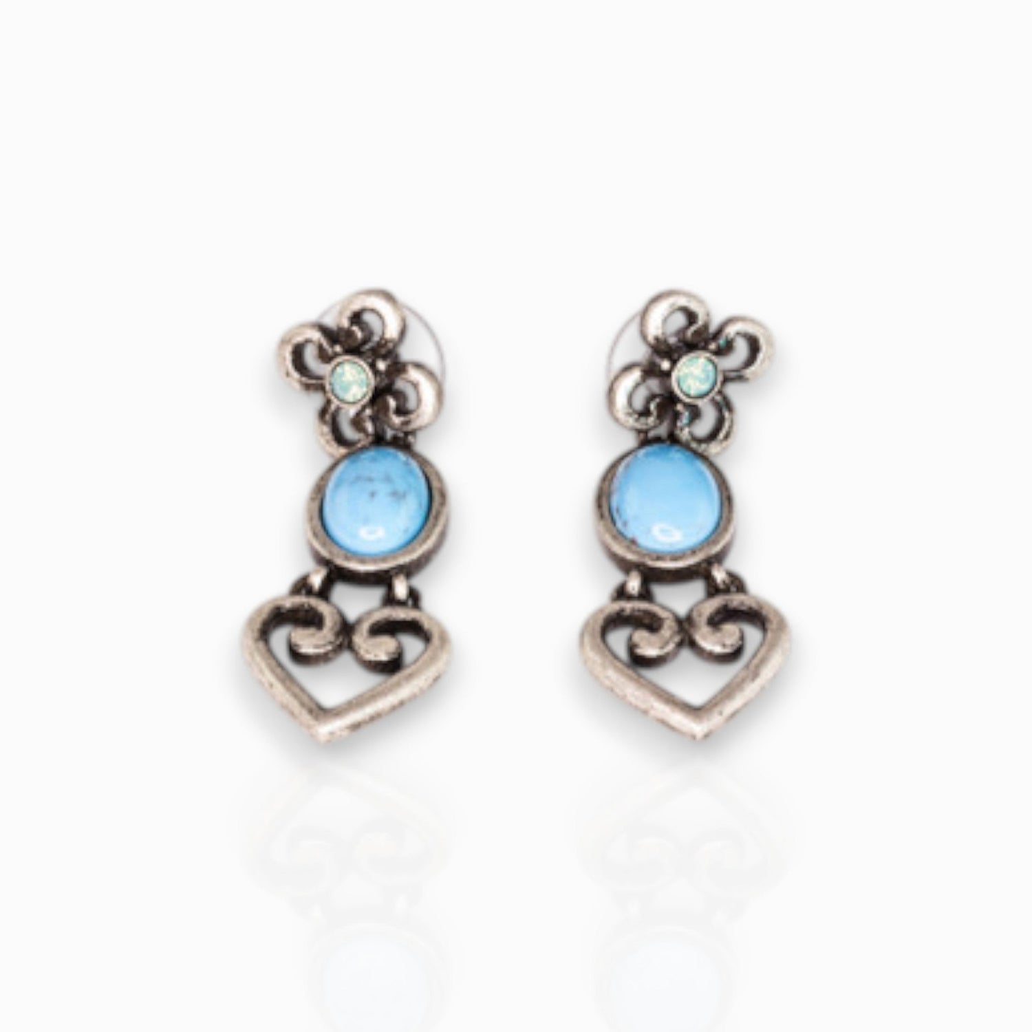 Azue Crystal Love - Earrings on a white background.
