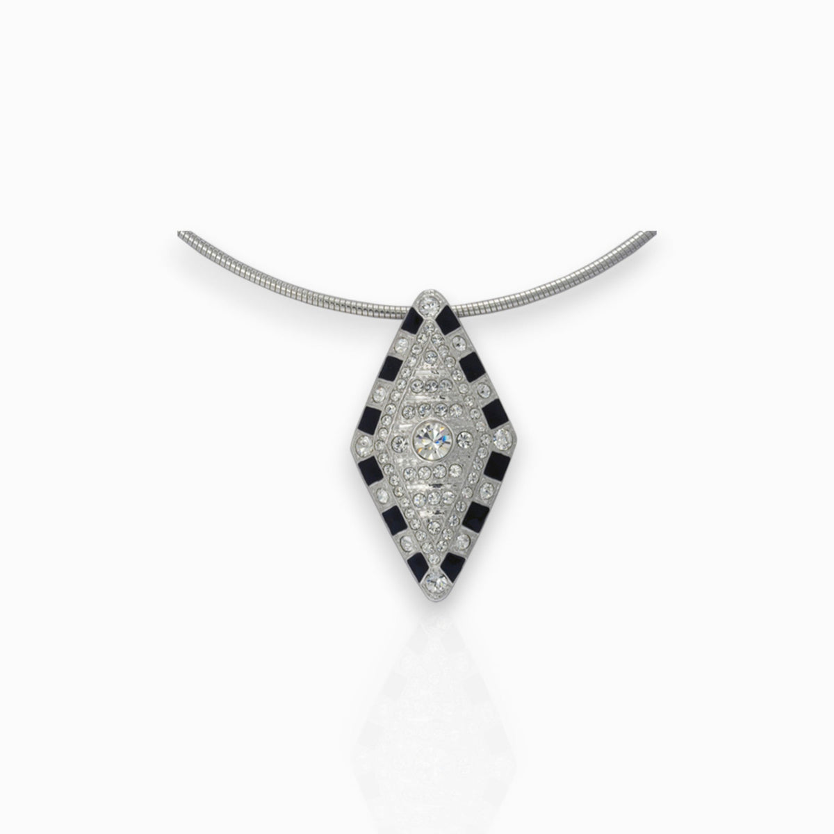 Crystal Lozenge - Necklace/Brooch on a white background.