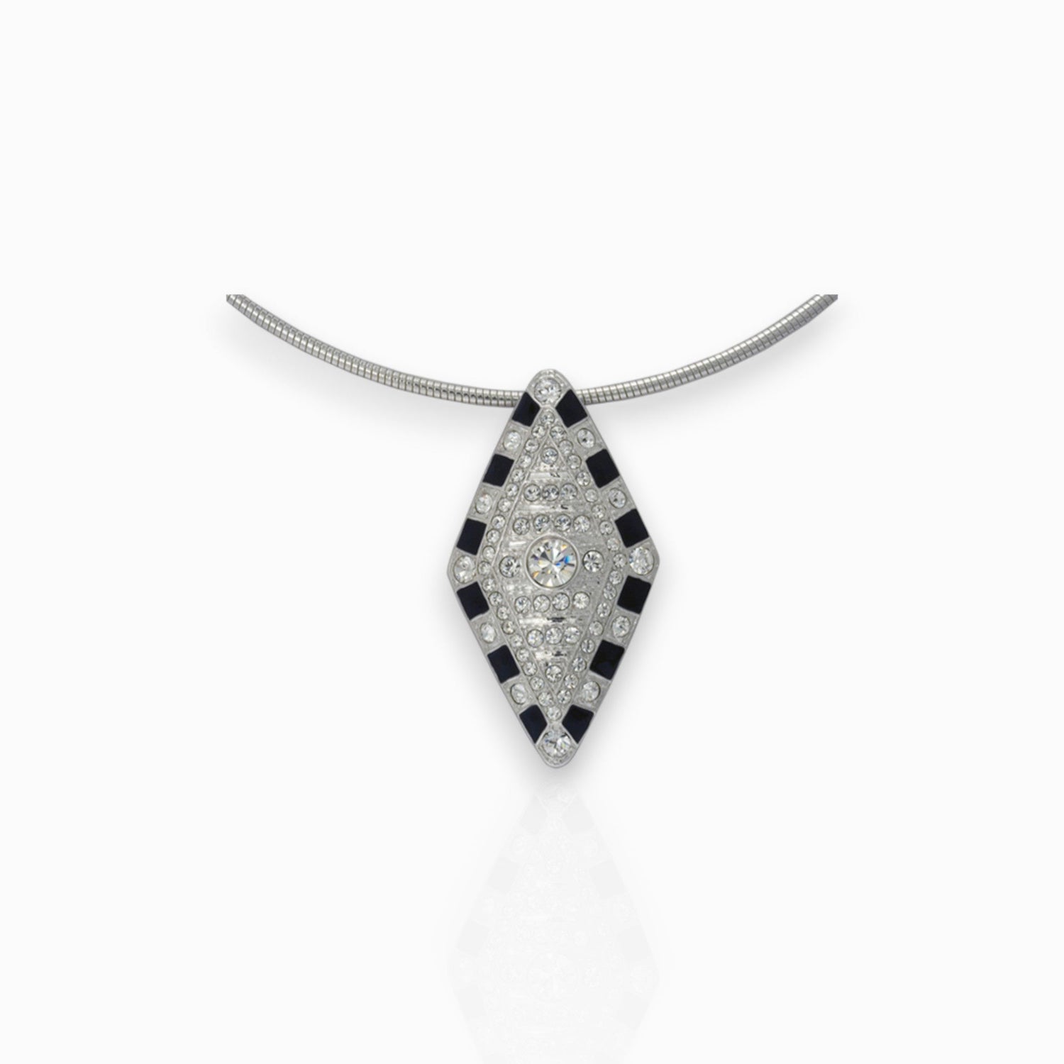 Crystal Lozenge - Necklace/Brooch on a white background.