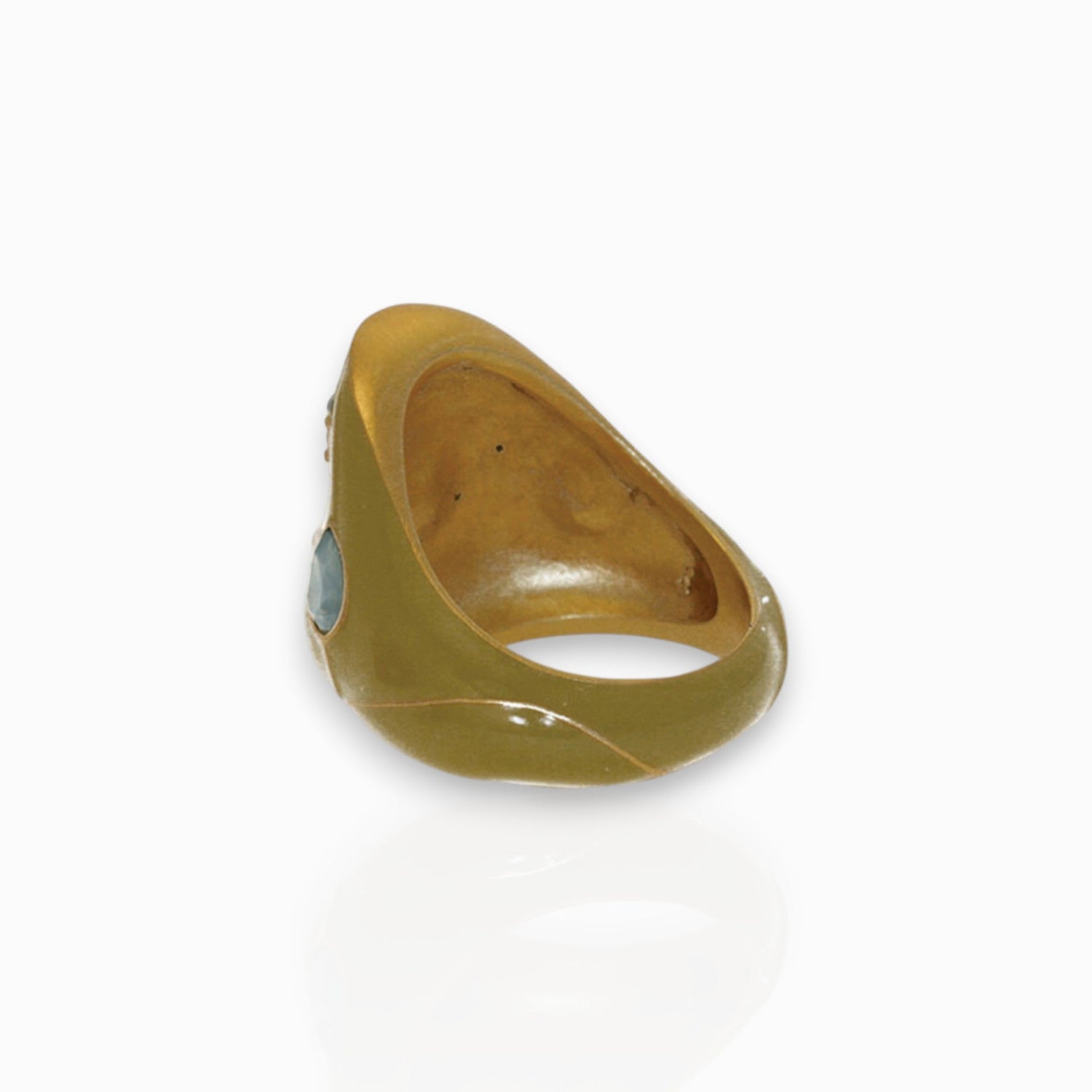 Yellow Mughal - Ring on a white background.
