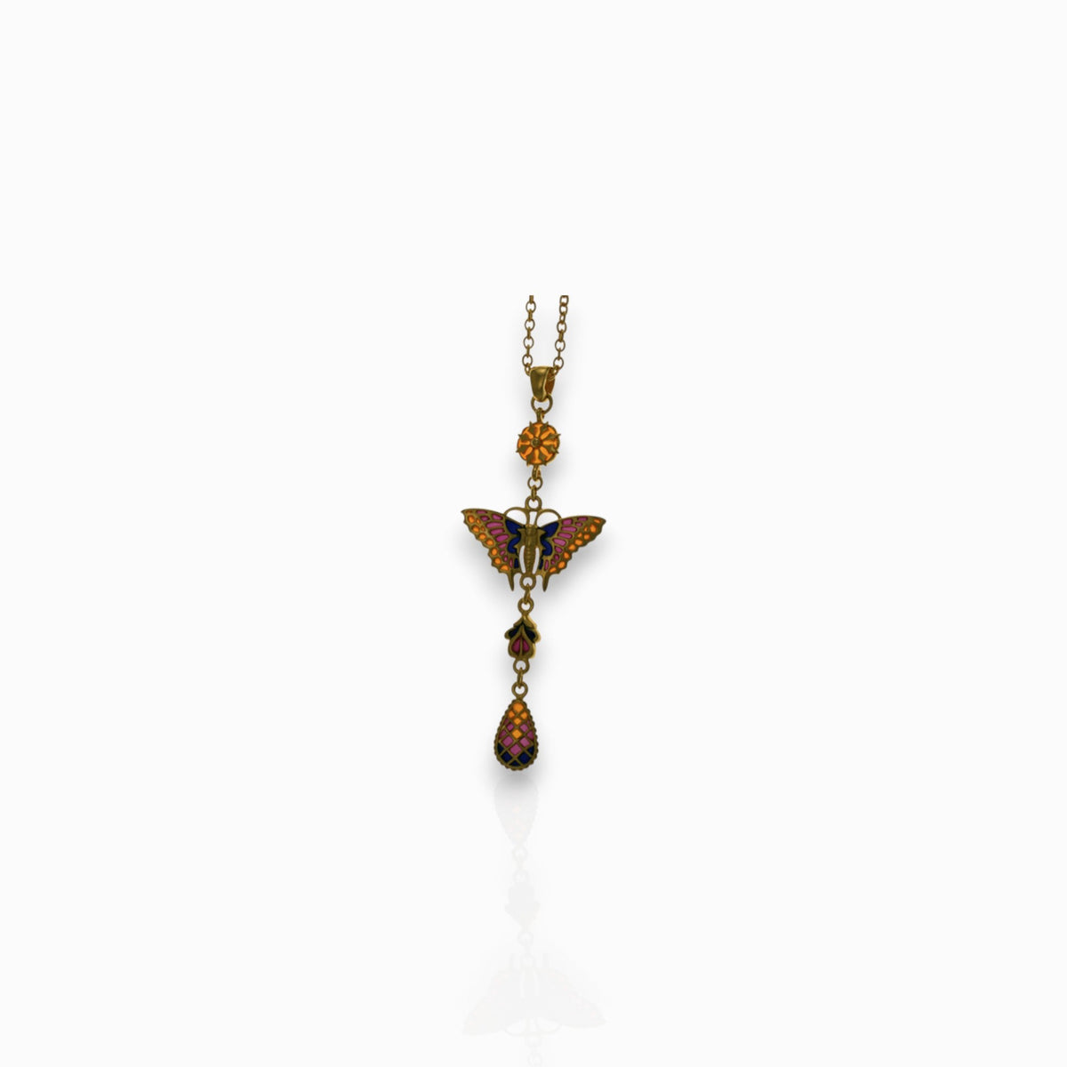 Gold-Toned Butterfly - Pendant on a white background.