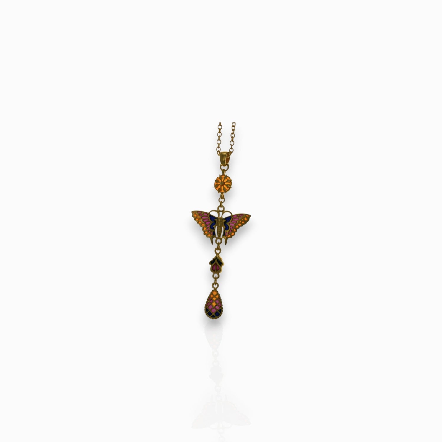 Gold-Toned Butterfly - Pendant on a white background.