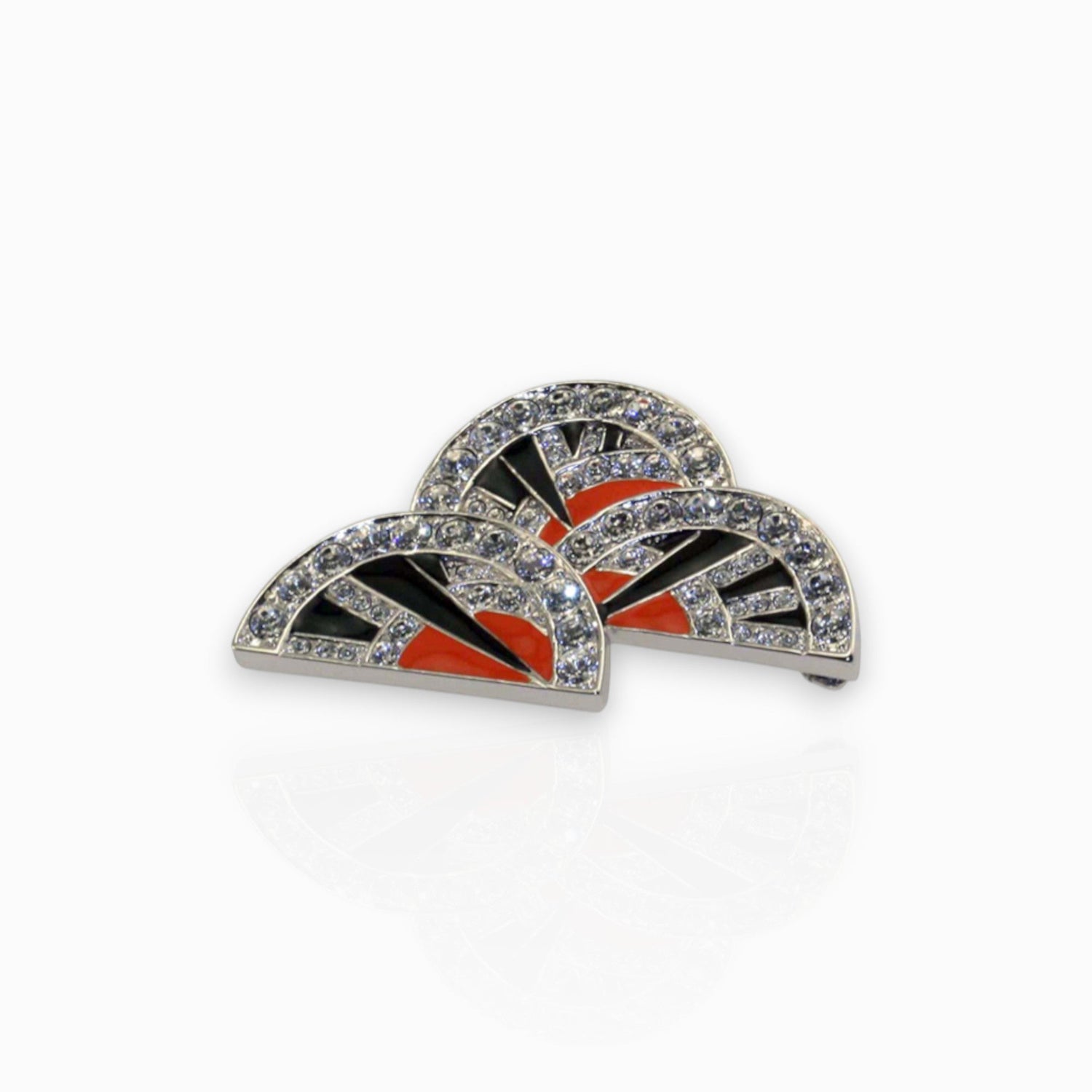 Art Deco Fan - Brooch on a white background.