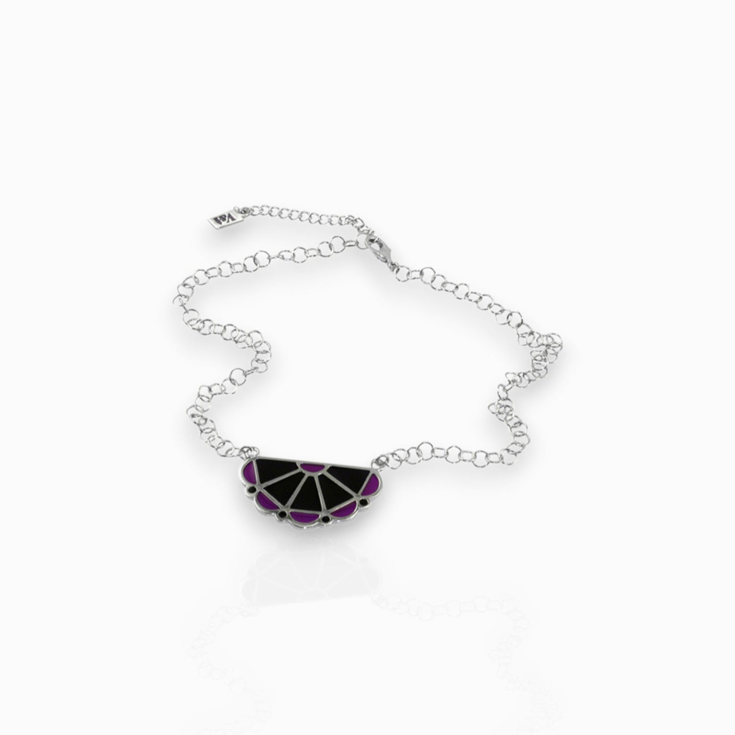Purple Lattice - Necklace on a white background.