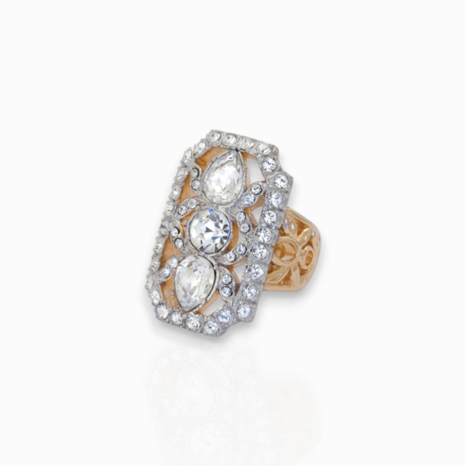 French Classic Crystal - Ring on a white background.