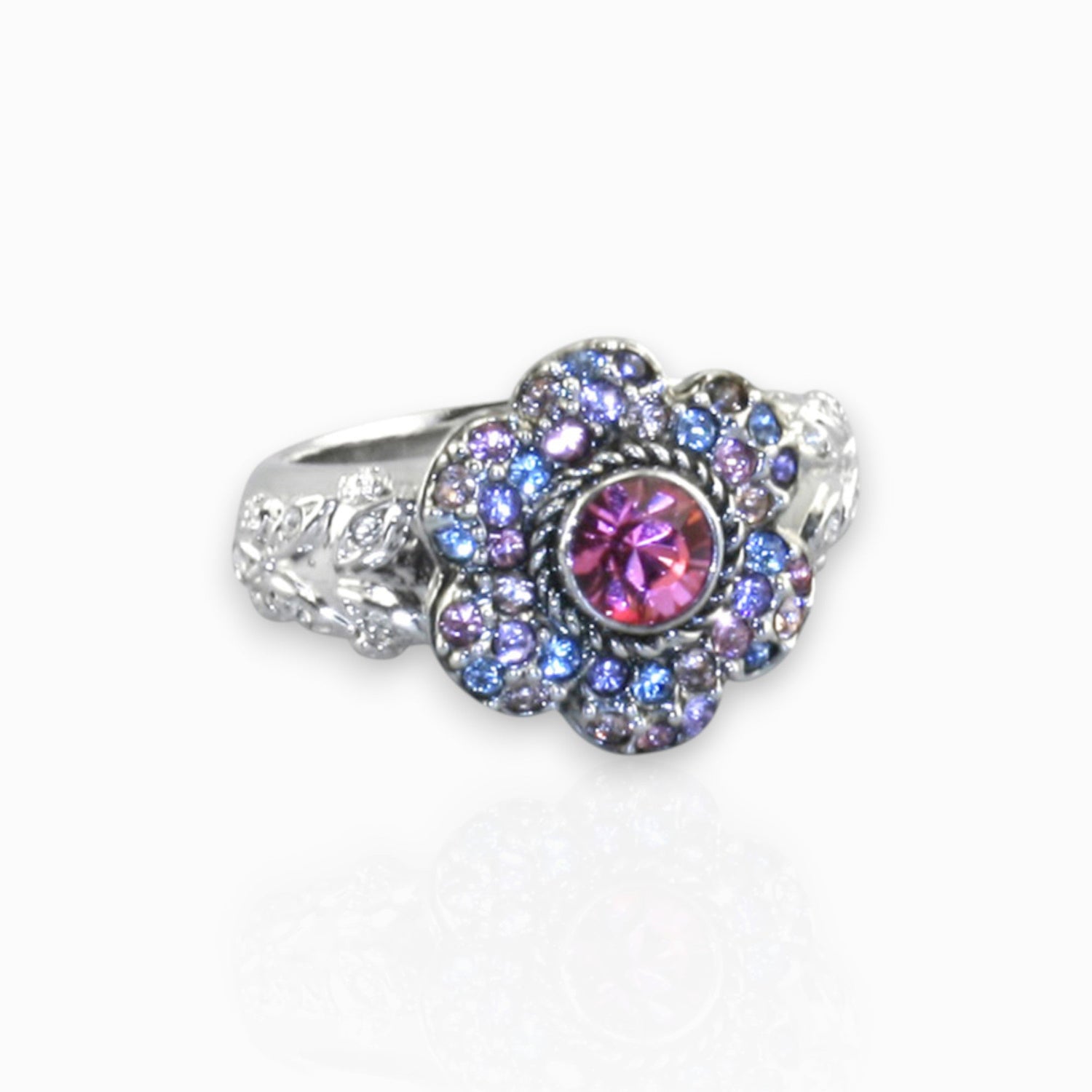 Rose and Pearl - Ring on a white background.