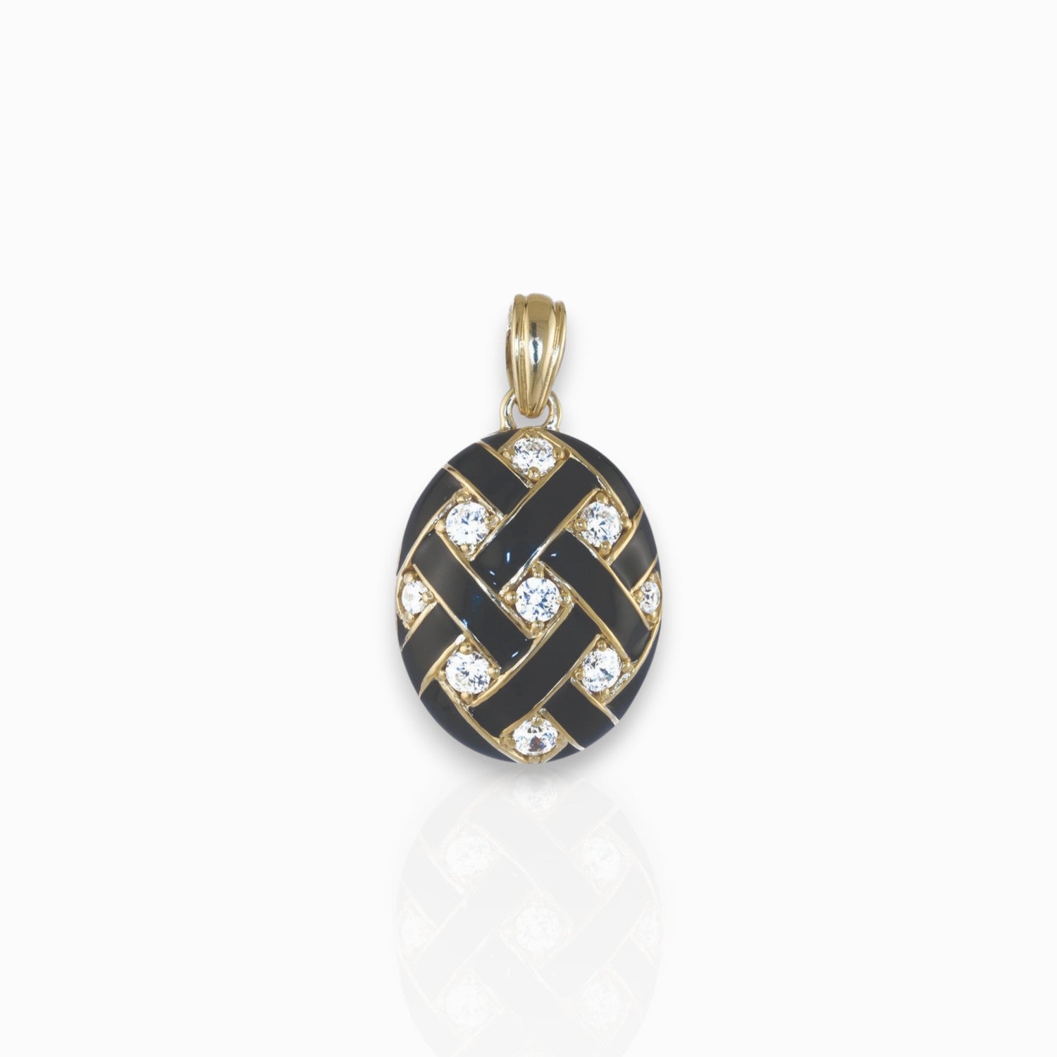 Black Weave Locket - Pendant on a white background.