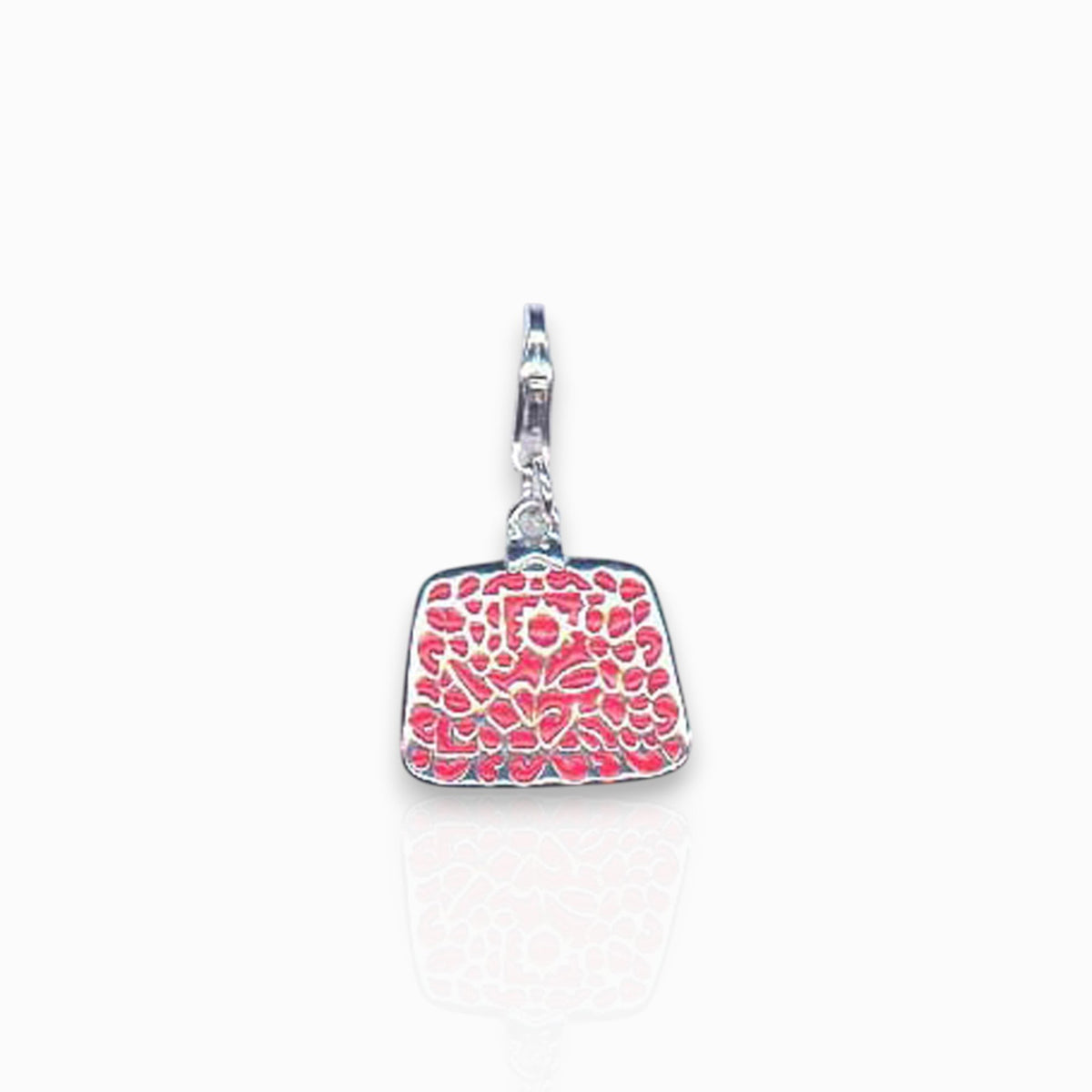 Silver Handbag - Charm on a white background.