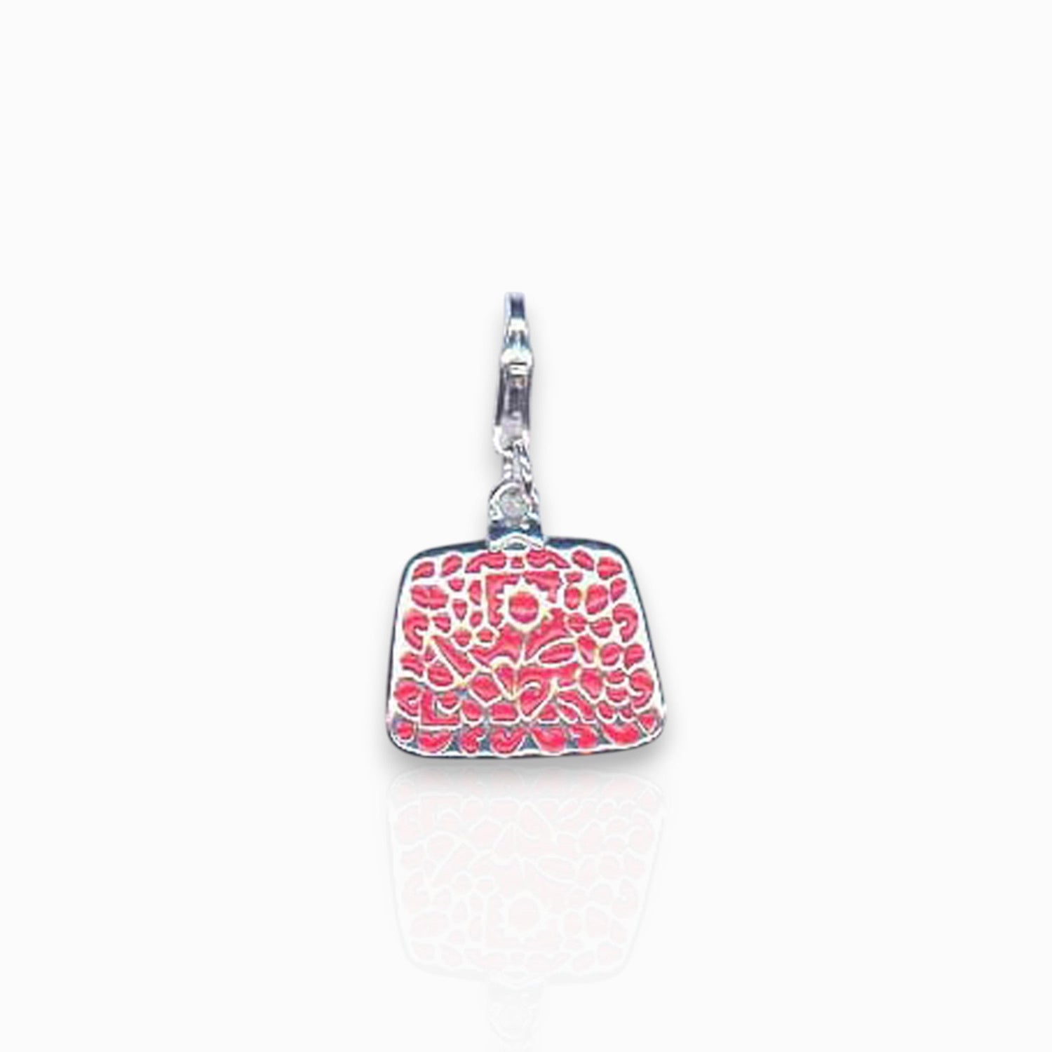 Silver Handbag - Charm on a white background.