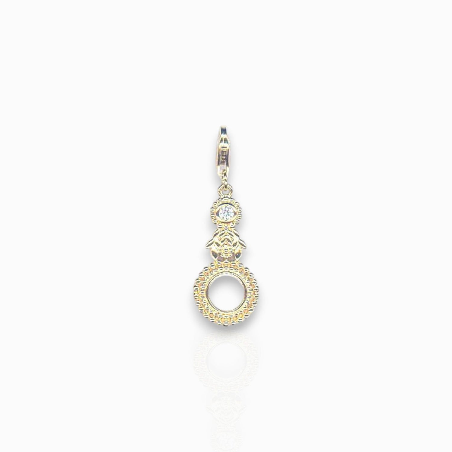 Silver Gold-Toned Eyeglass - Charm on a white background.