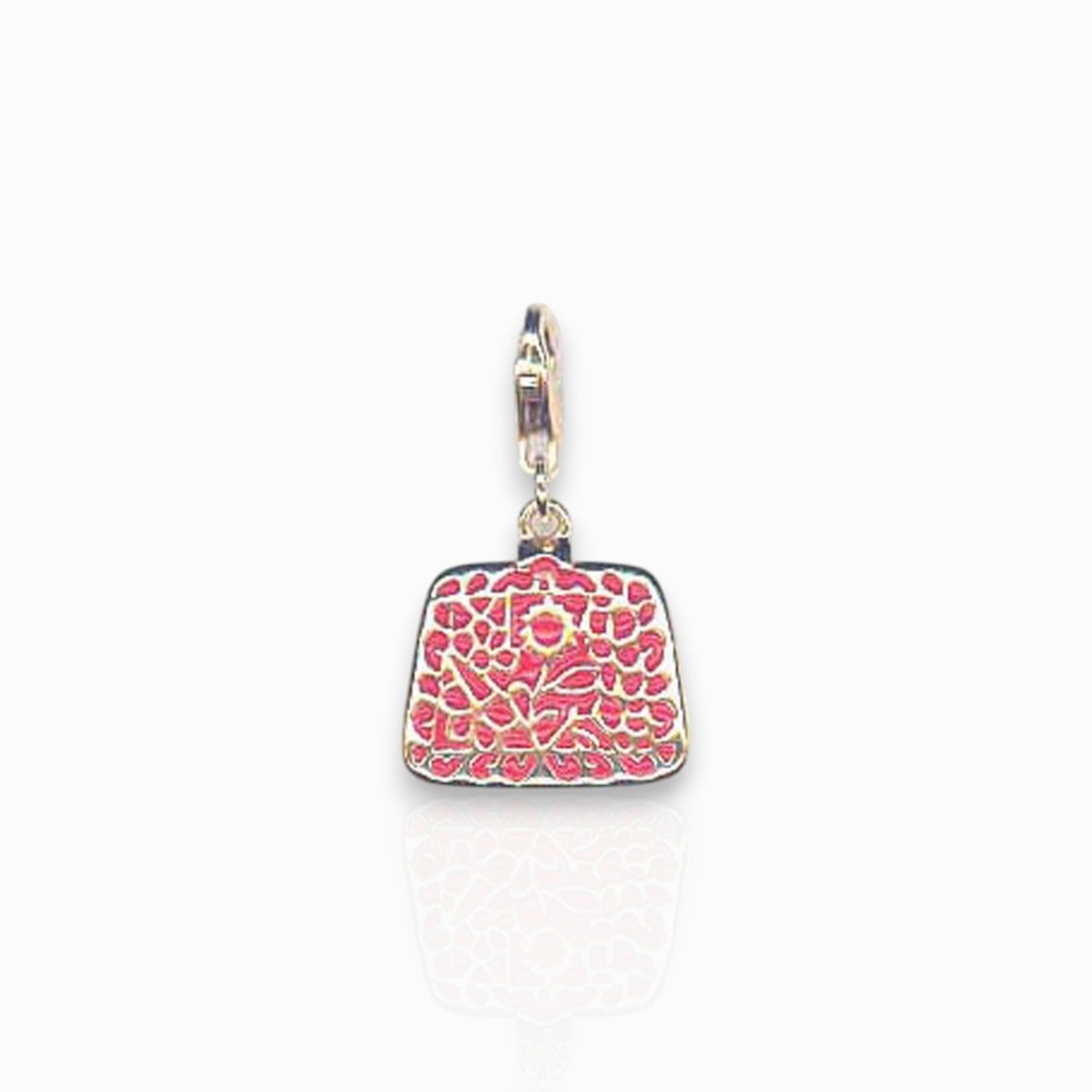 Silver Gold-Toned Handbag - Charm on a white background.