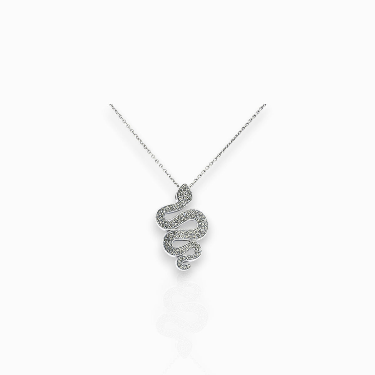 Sterling Silver Serpent - Pendant on a white background.