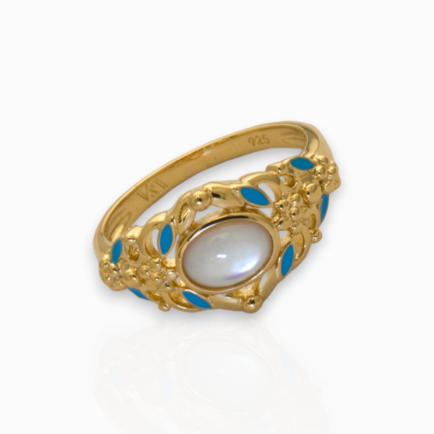 Love In A Mist - Ring on a white background.