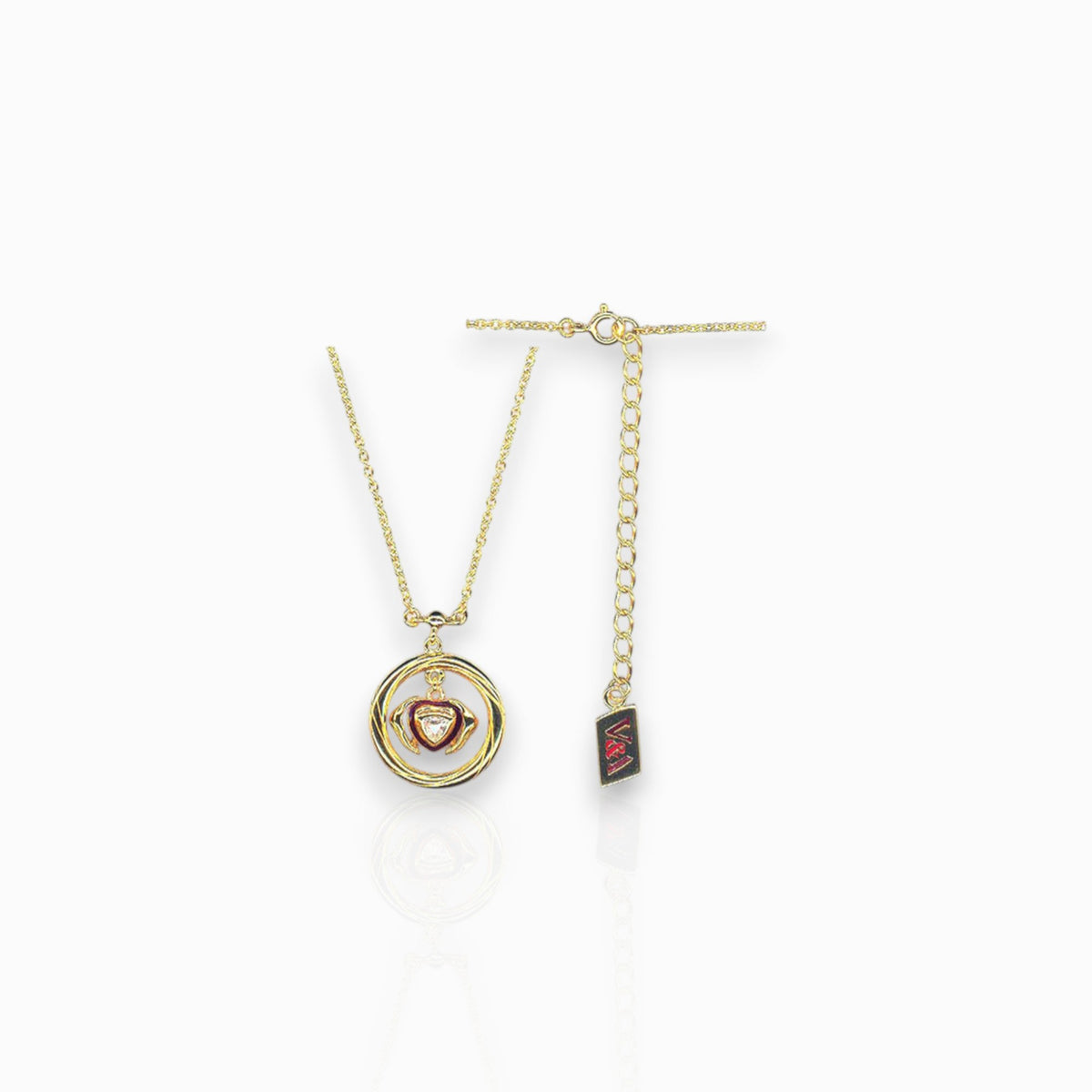 Gold-Toned Silver Lover's Gimmel Ring - Pendant on a white background.