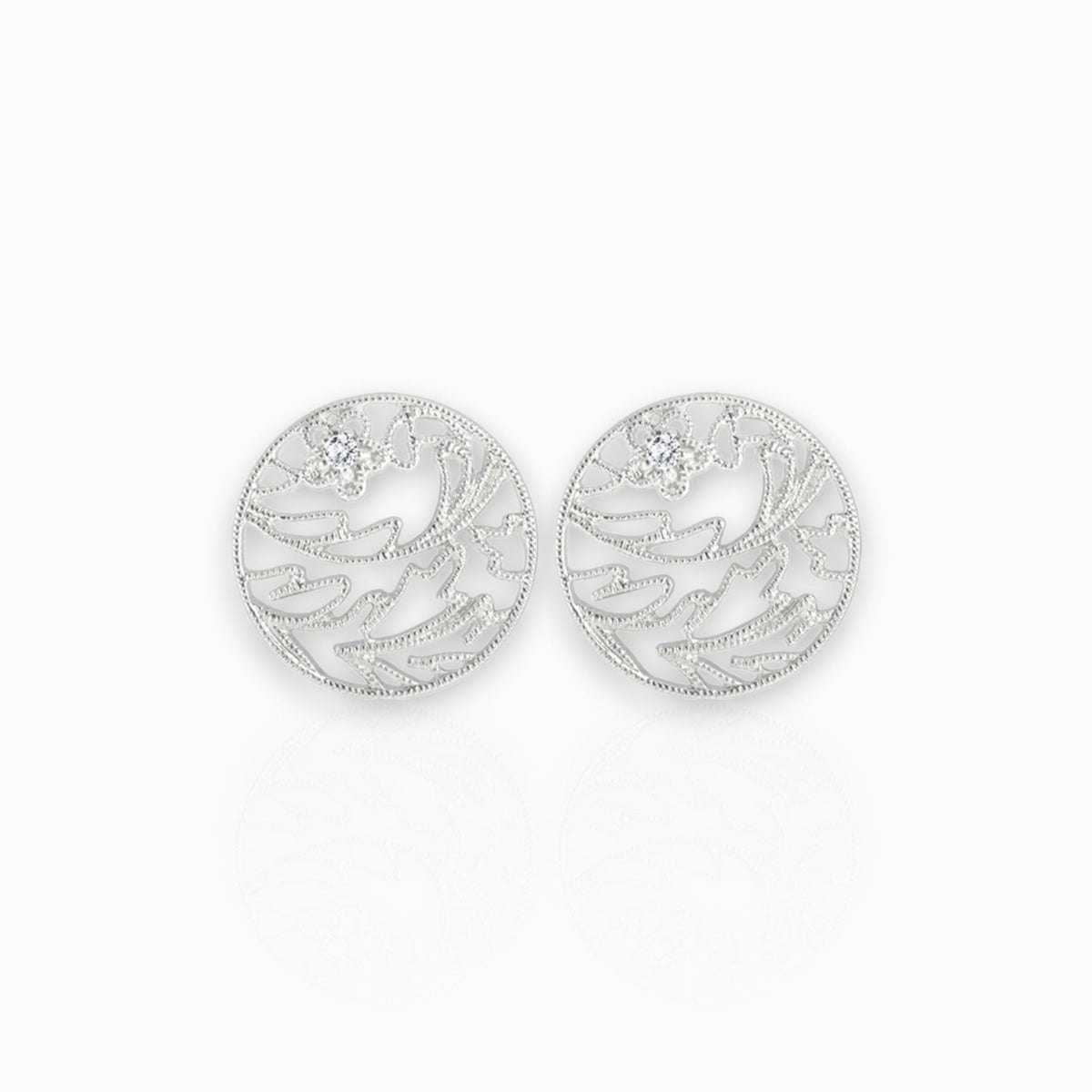 Irish Lace - Earrings on a white background.