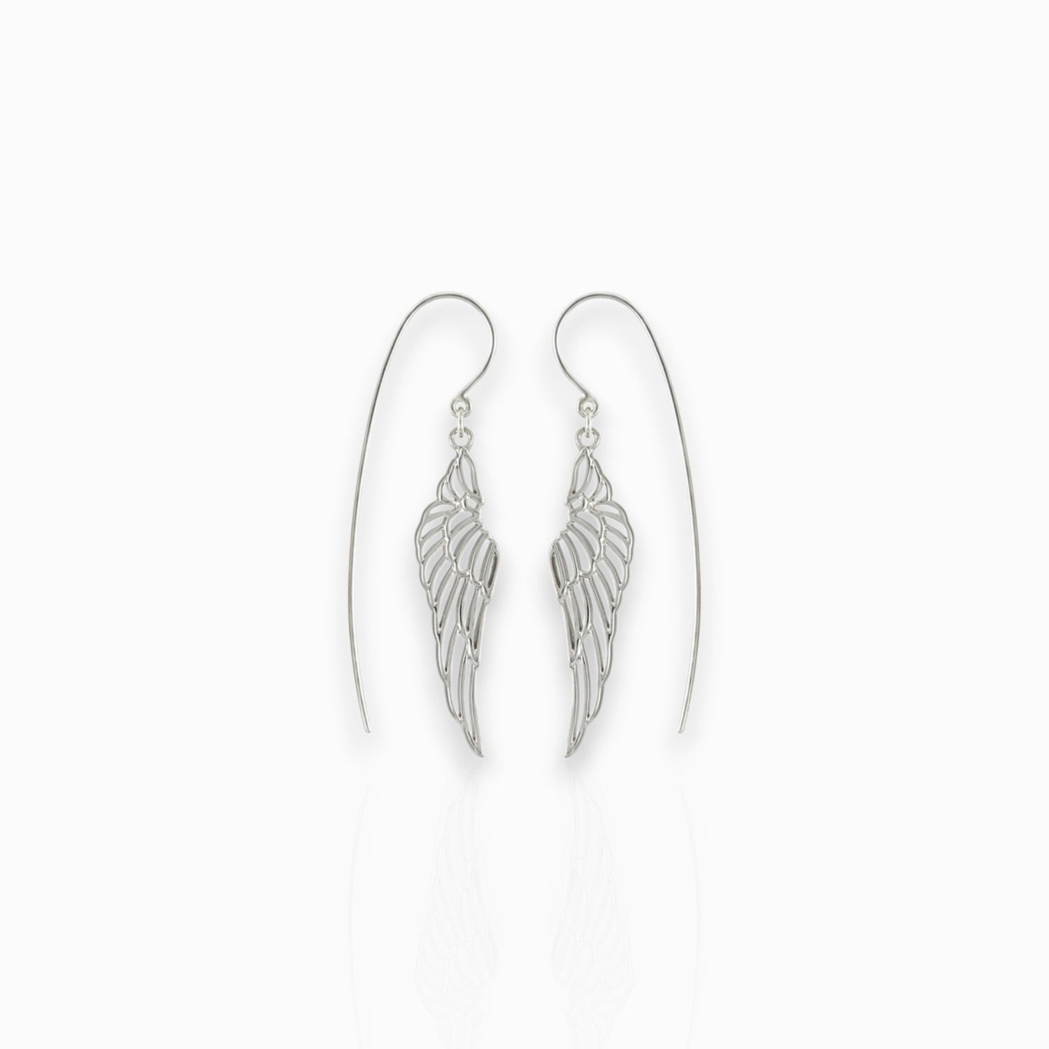 Heavenly Wing Fretwork - Earrings on a white background.