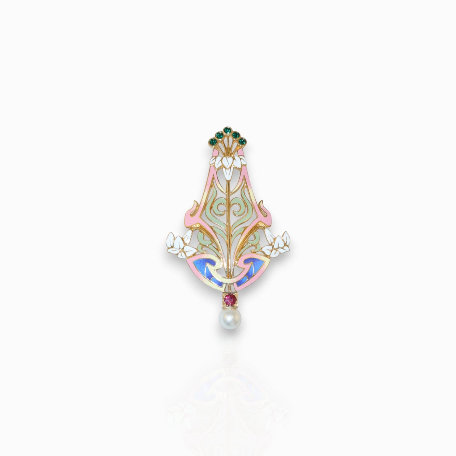 Daffodil - Brooch on a white background.