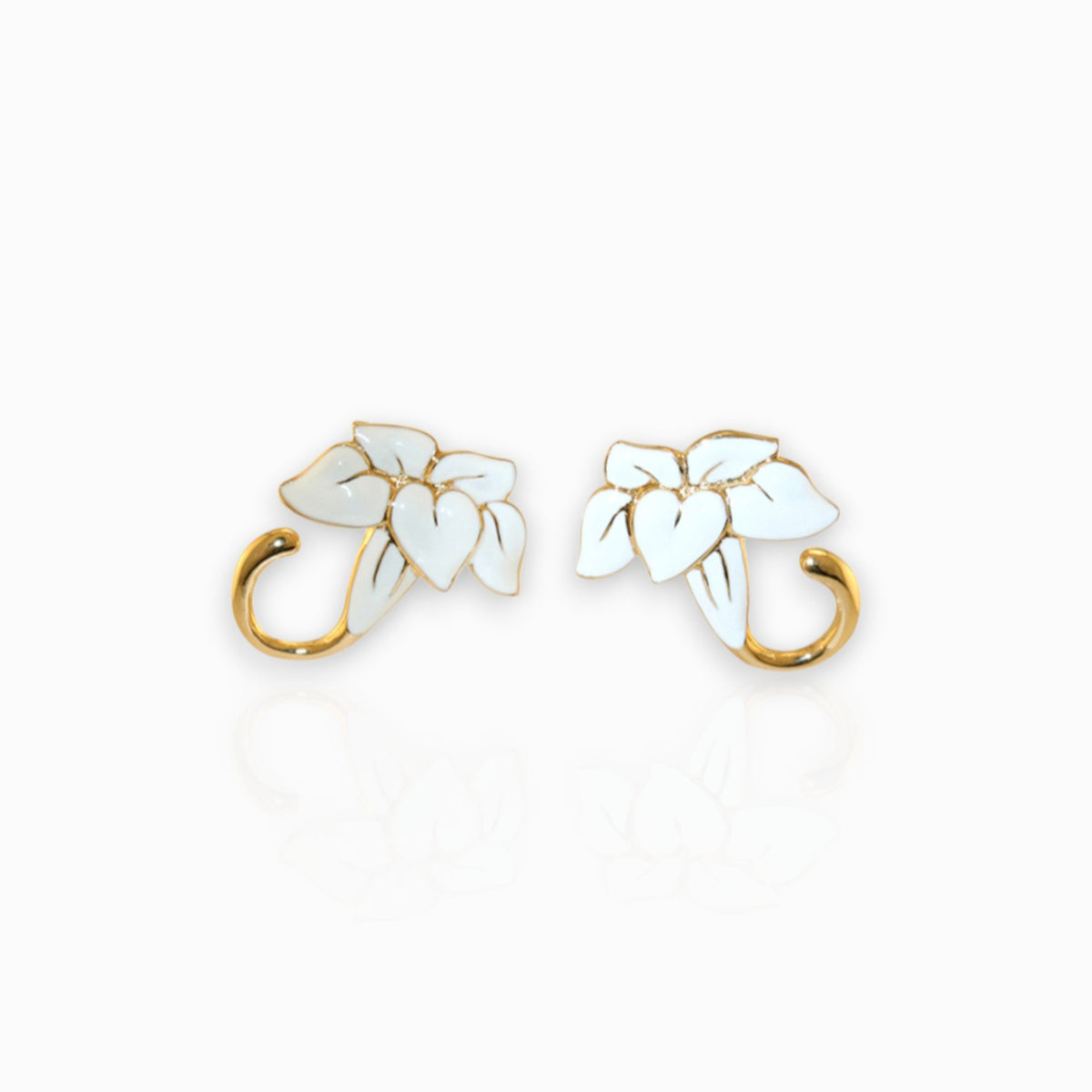 Daffodil - Earrings on a white background.