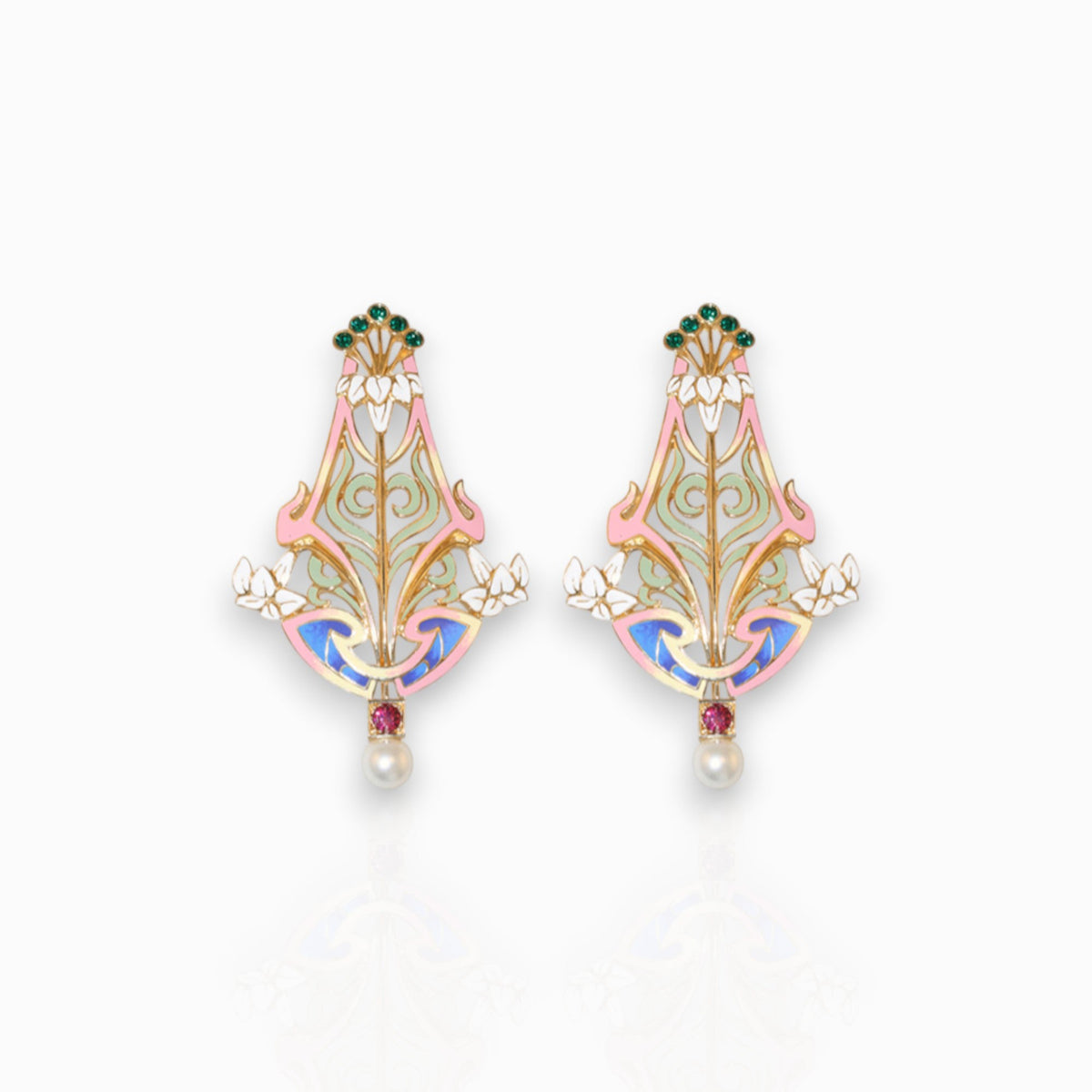 Daffodil - Drop Earrings on a white background.