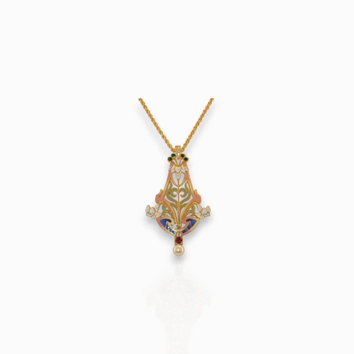 Daffodil - Pendant on a white background.