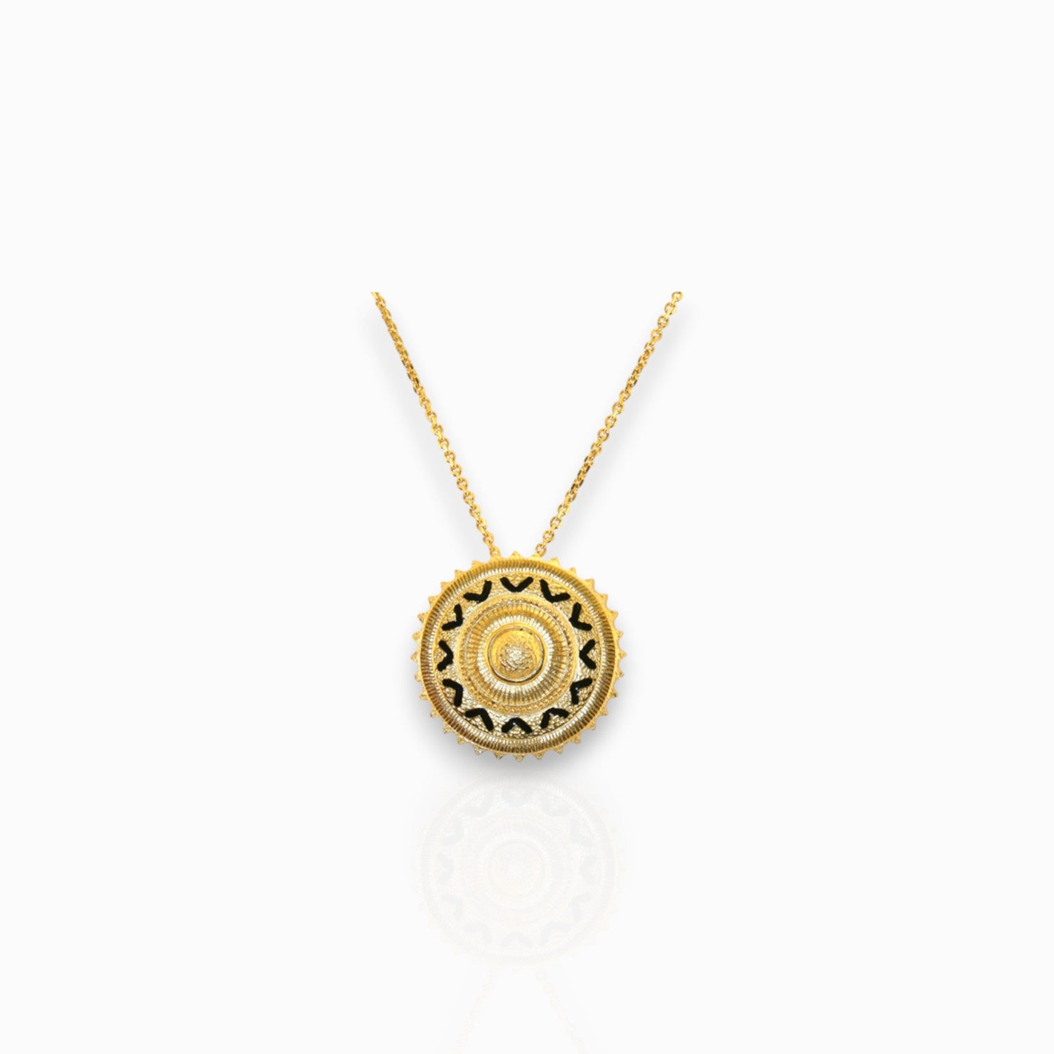 Golden Sun - Pendant on a white background.
