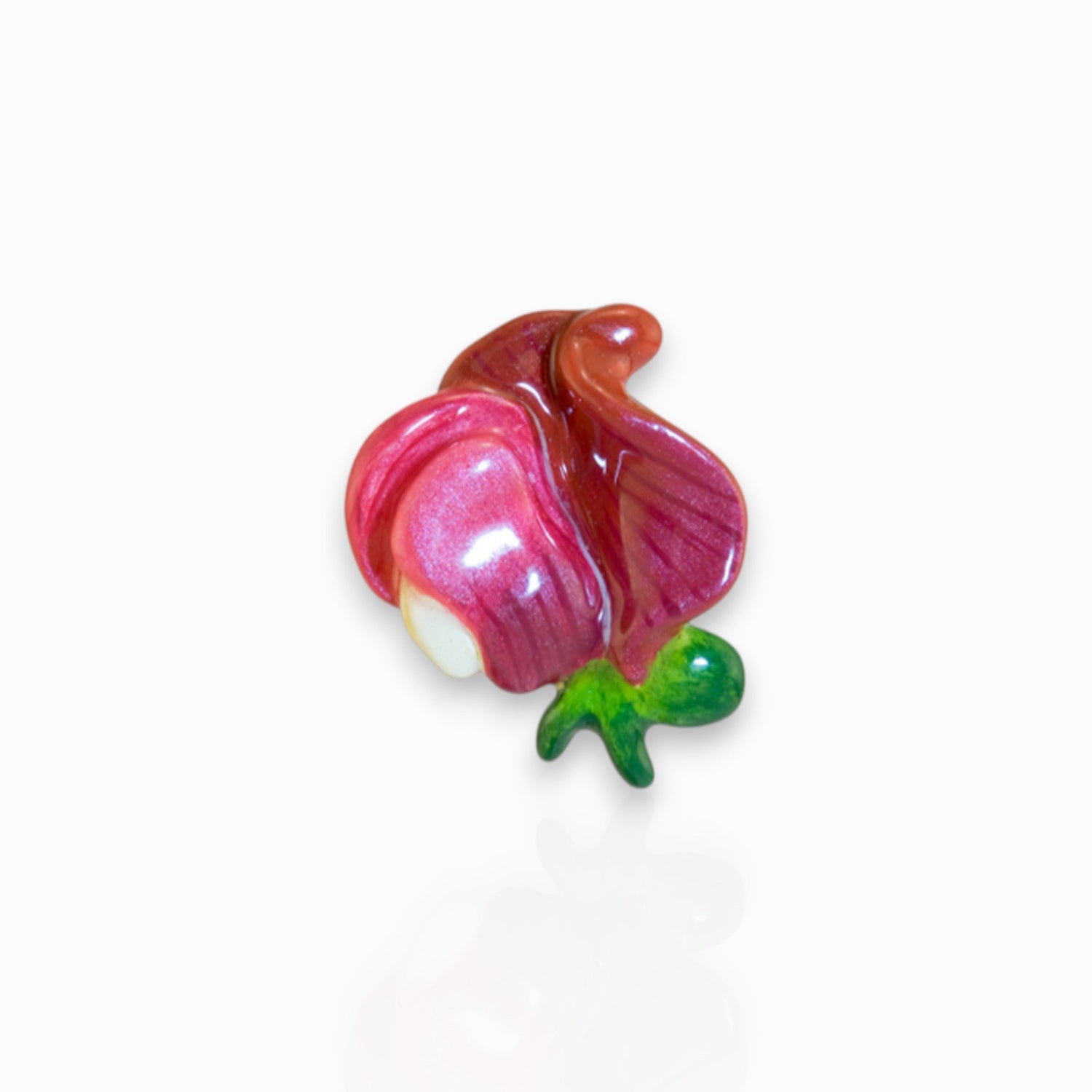 April Sweet Peas - Brooch on a white background.