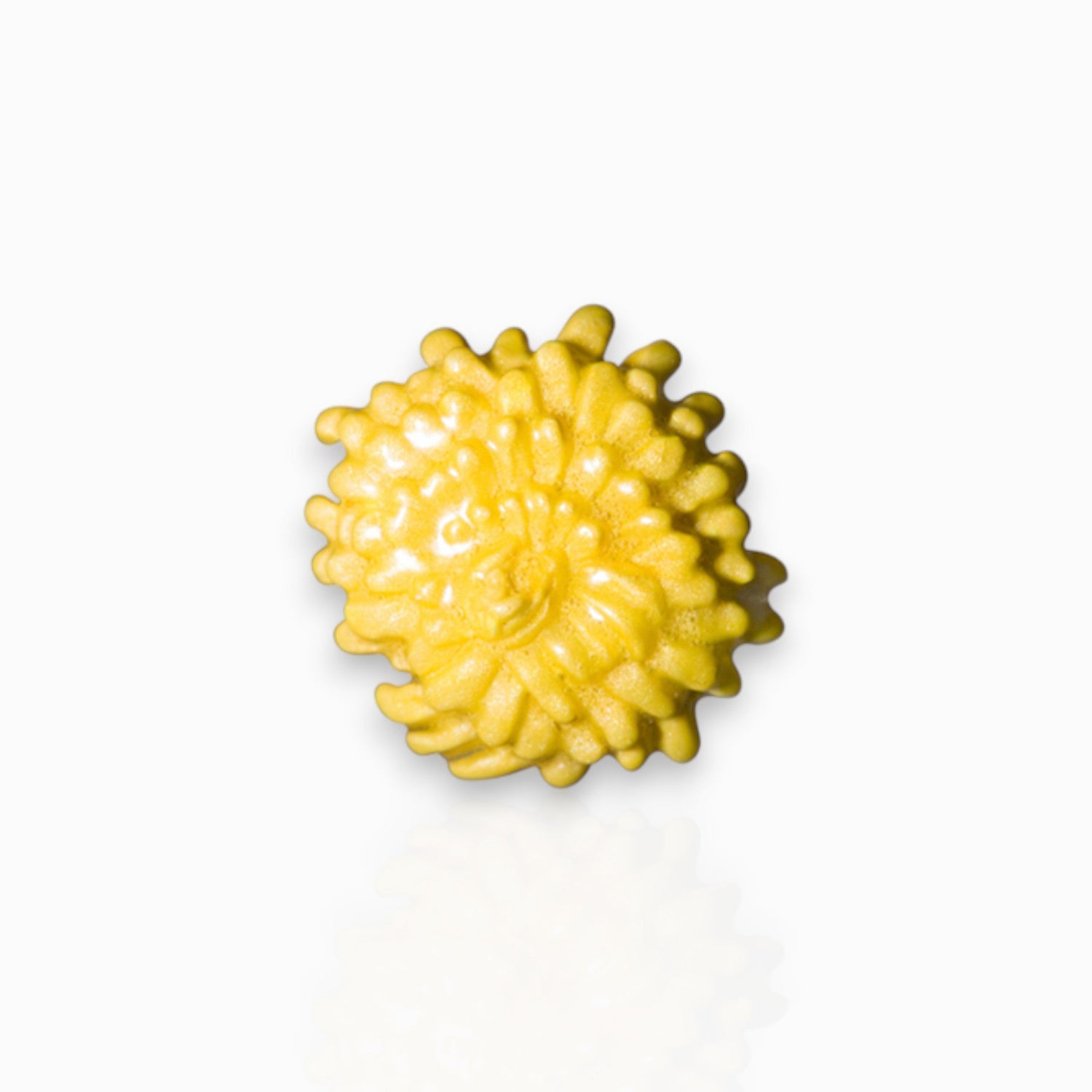 November Chrysanthemum Birth Flower - Brooch on a white background.