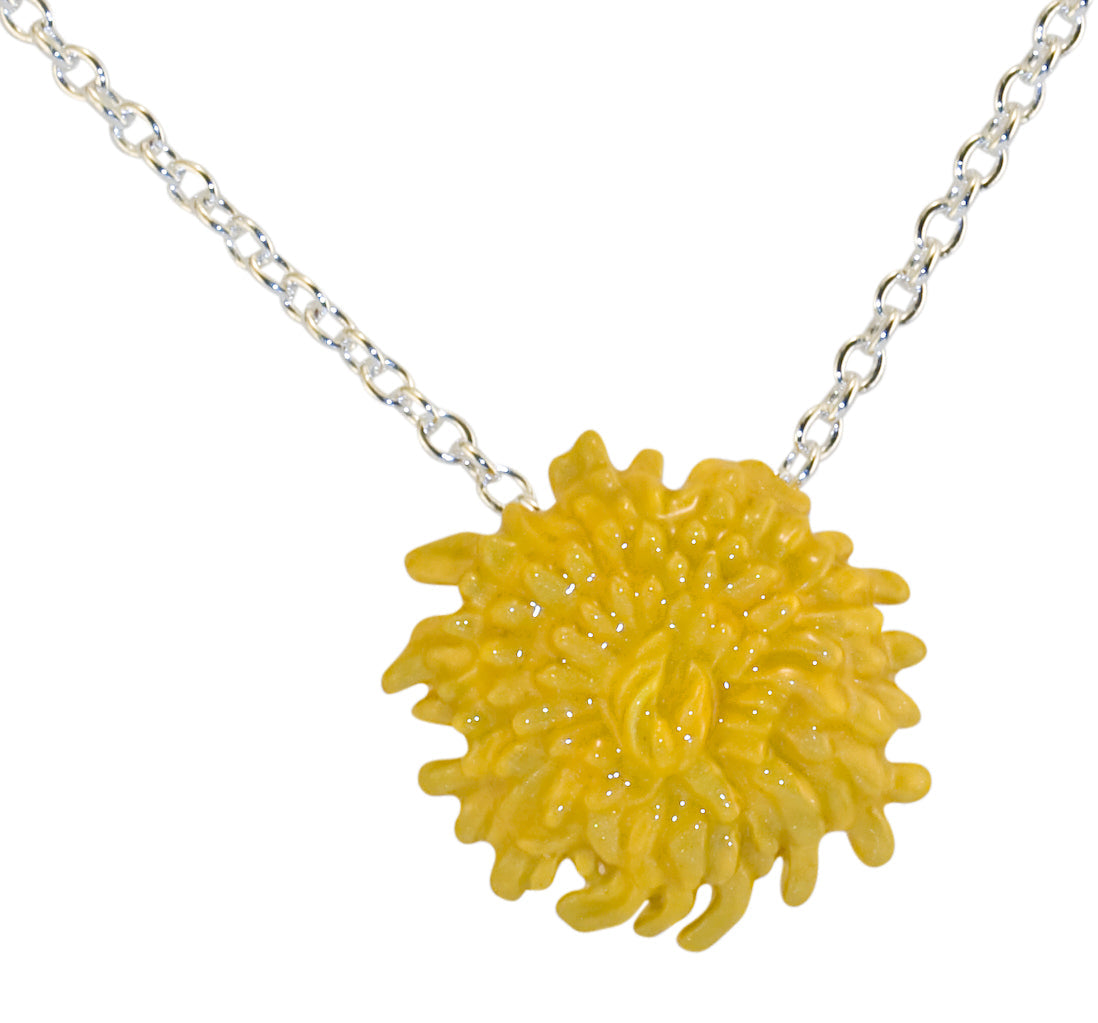 November Chrysanthemum Birth Flower Necklace