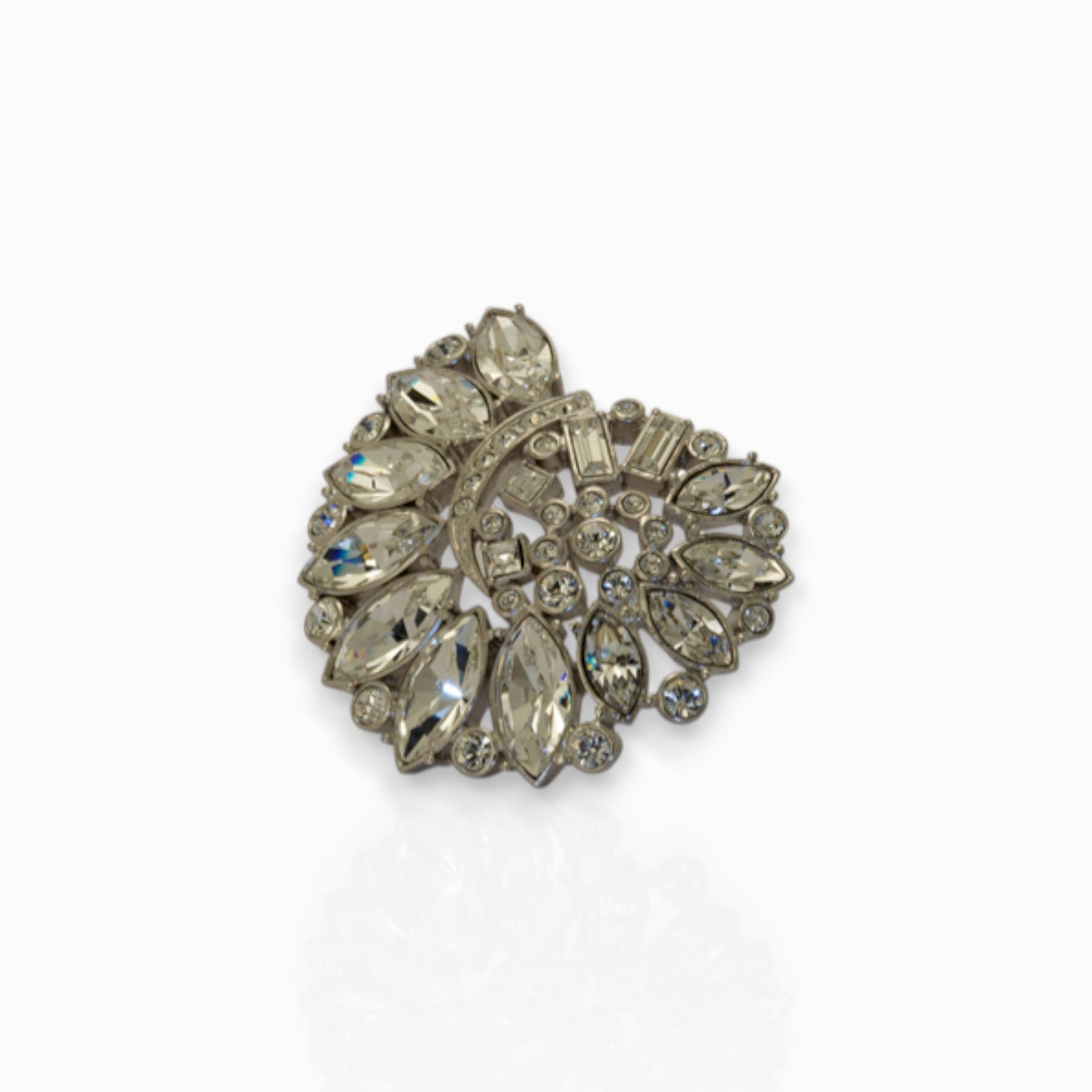 Treasures of The Earth Crystal - Brooch on a white background.