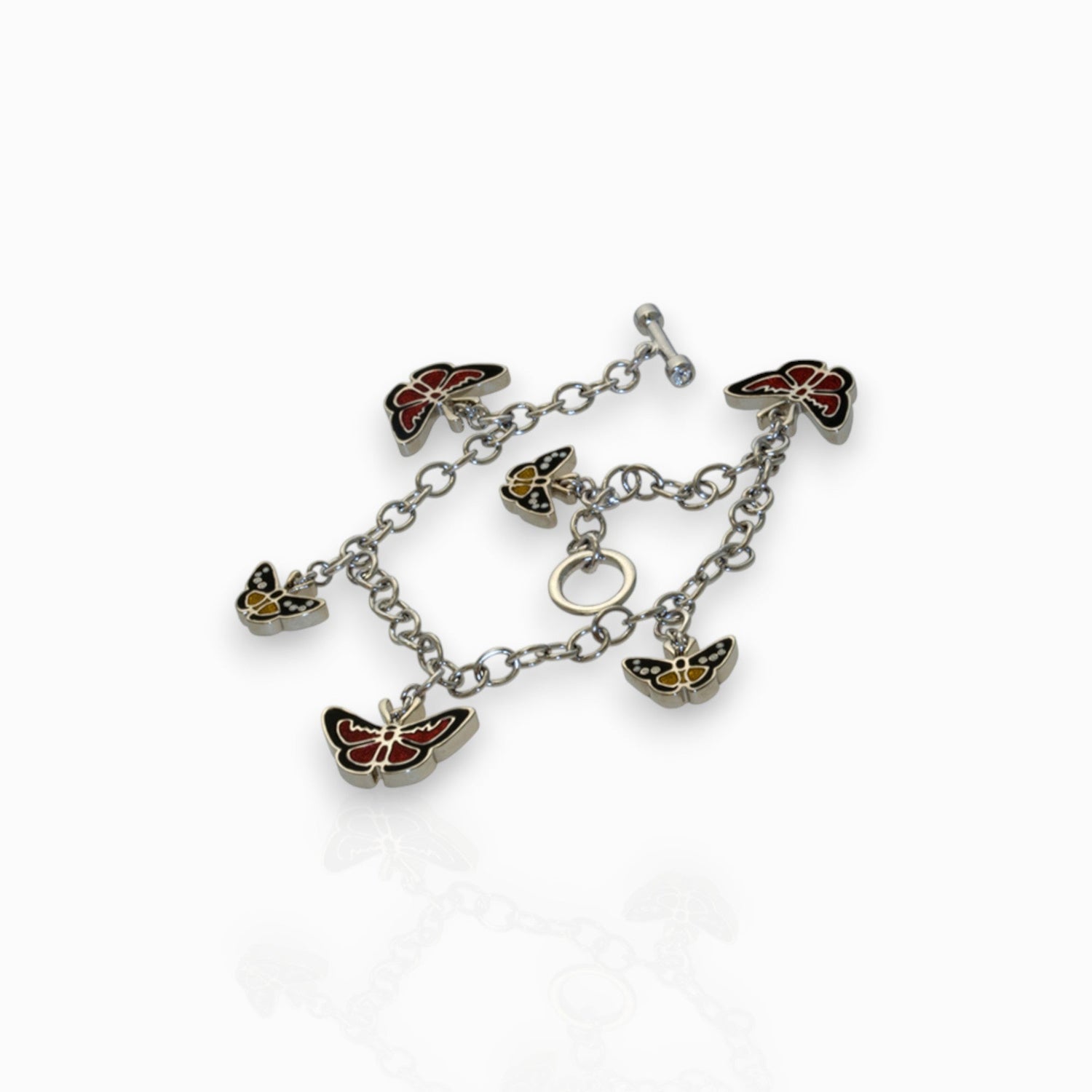 Flying Beauties - Charm Bracelet on a white background.