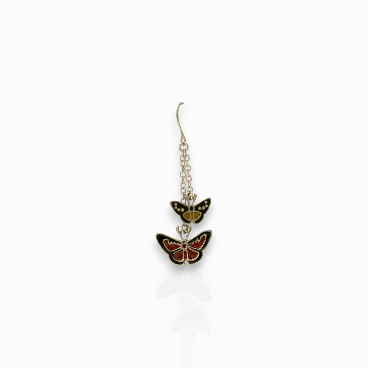 Flying Beauties - Earrings on a white background.