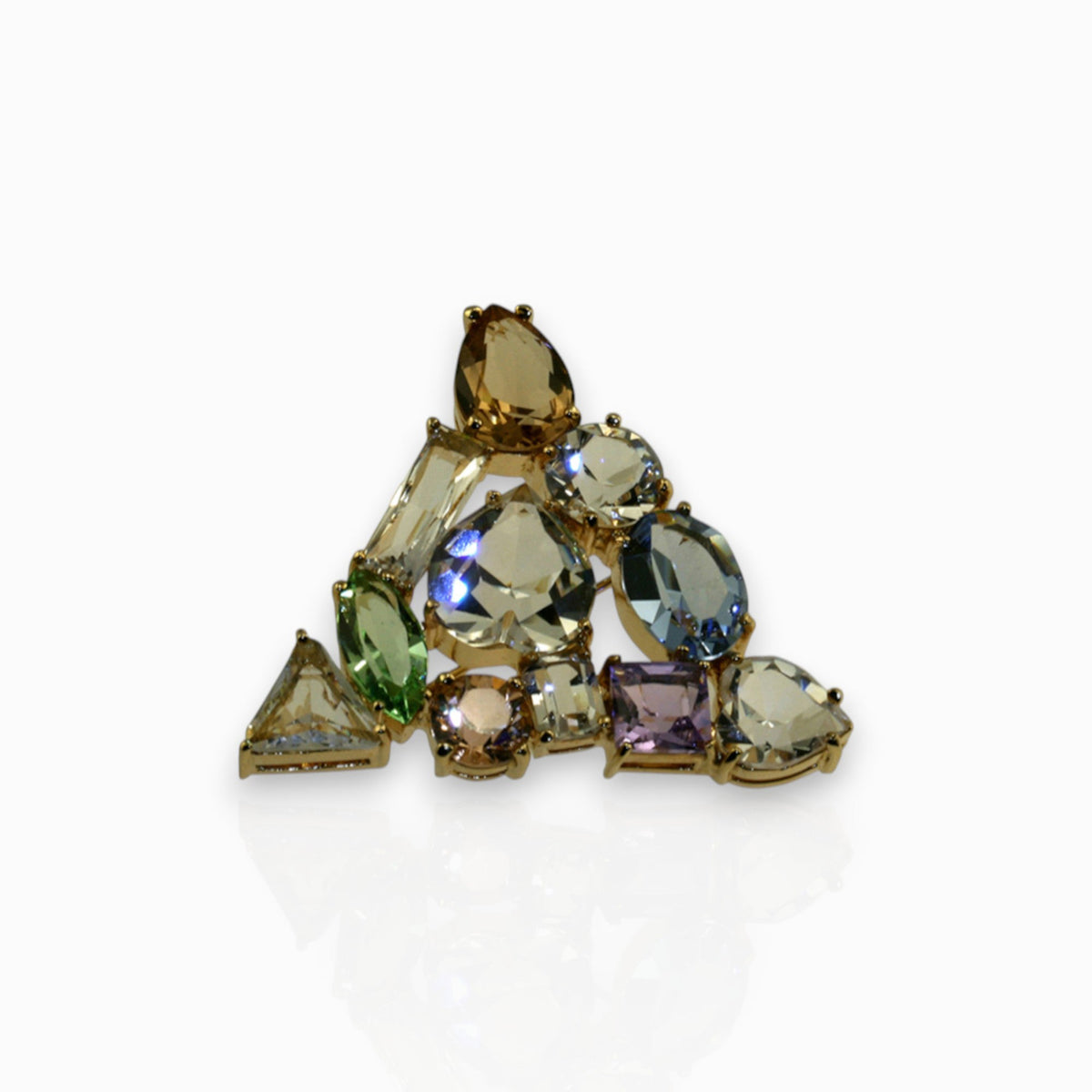 Crystal Gems Small - Brooch on a white background.