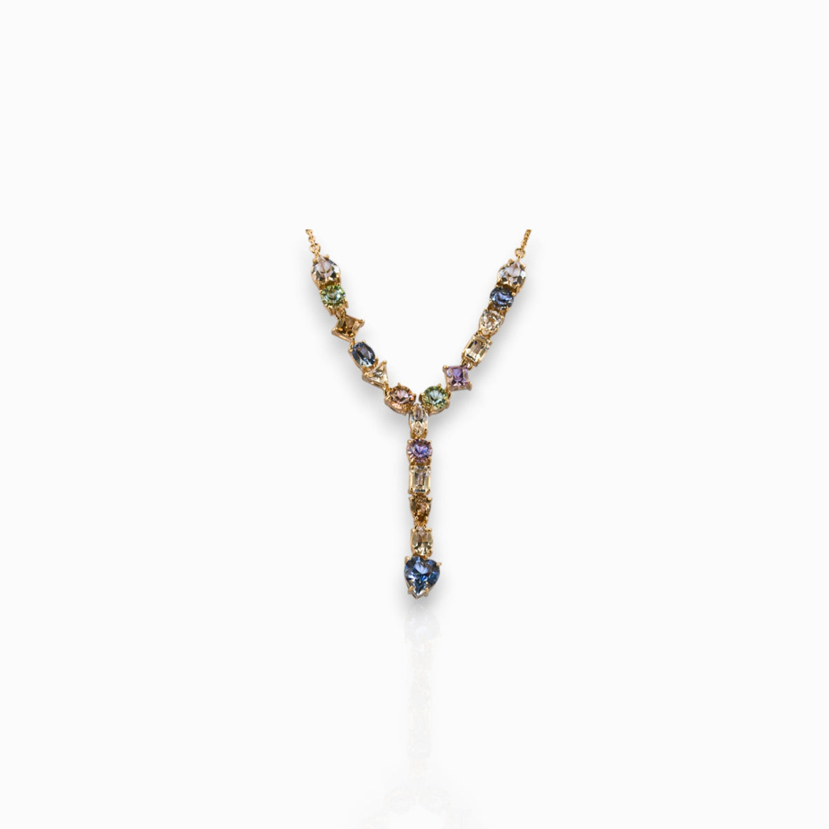 Crystal Gems - Necklace on a white background.