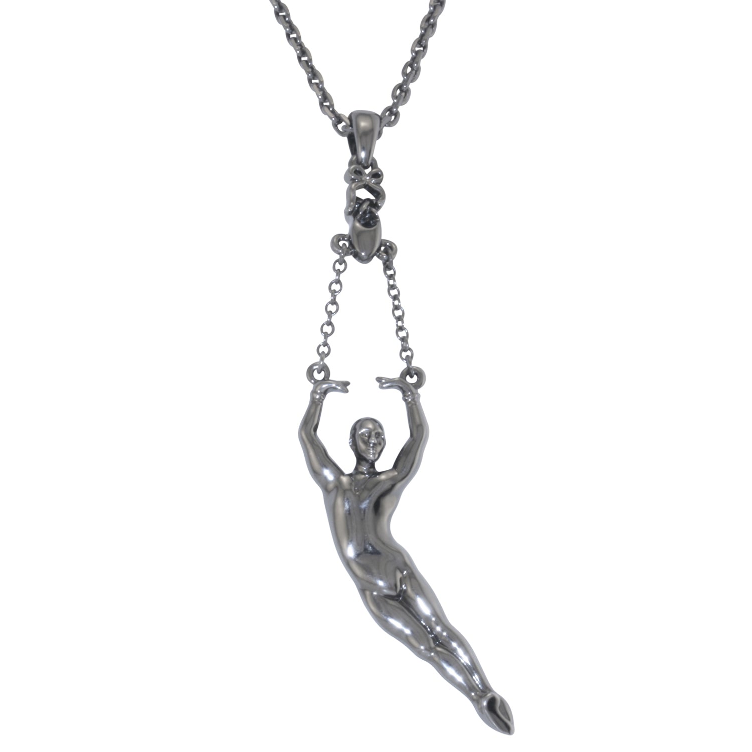 Male Ballet Dancer, in 5th pas de poisson, Pendant - Hematite Plated