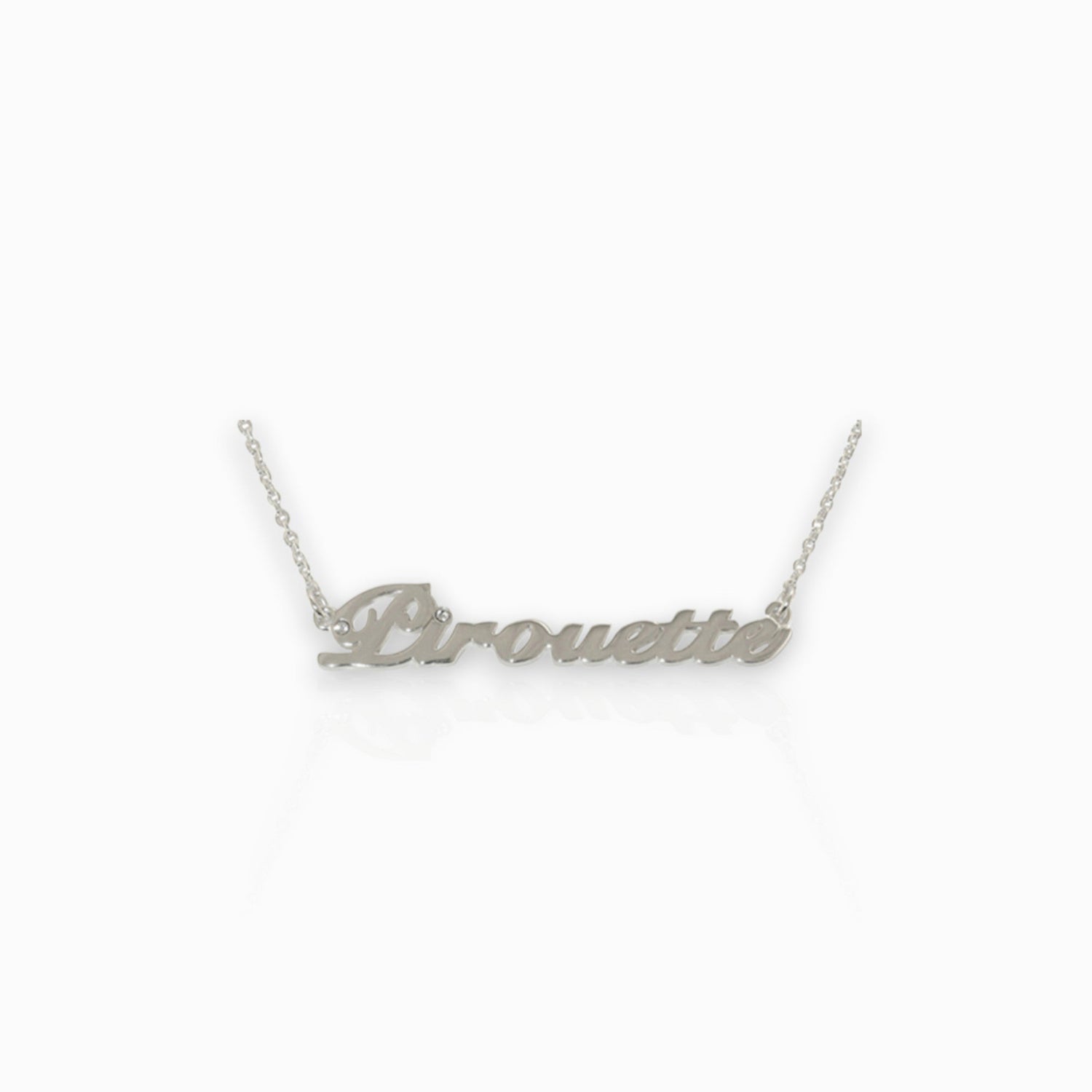 'Pirouette' Silver-Toned - Pendant on a white background.