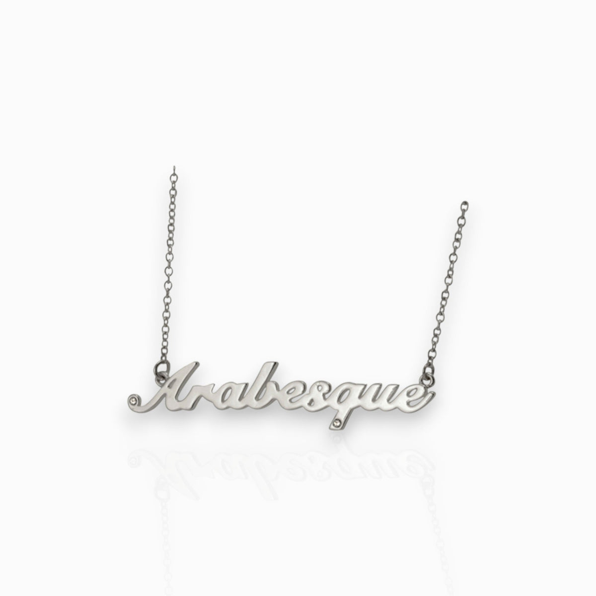 'Arabesque' Silver-Toned - Pendant on a white background.