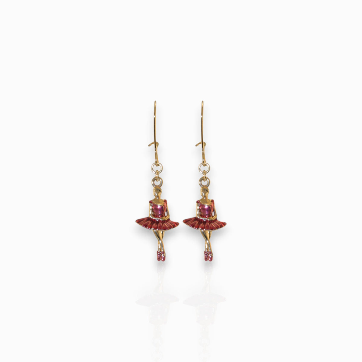 Ballerina Charm Gold-Toned - Earrings on a white background.