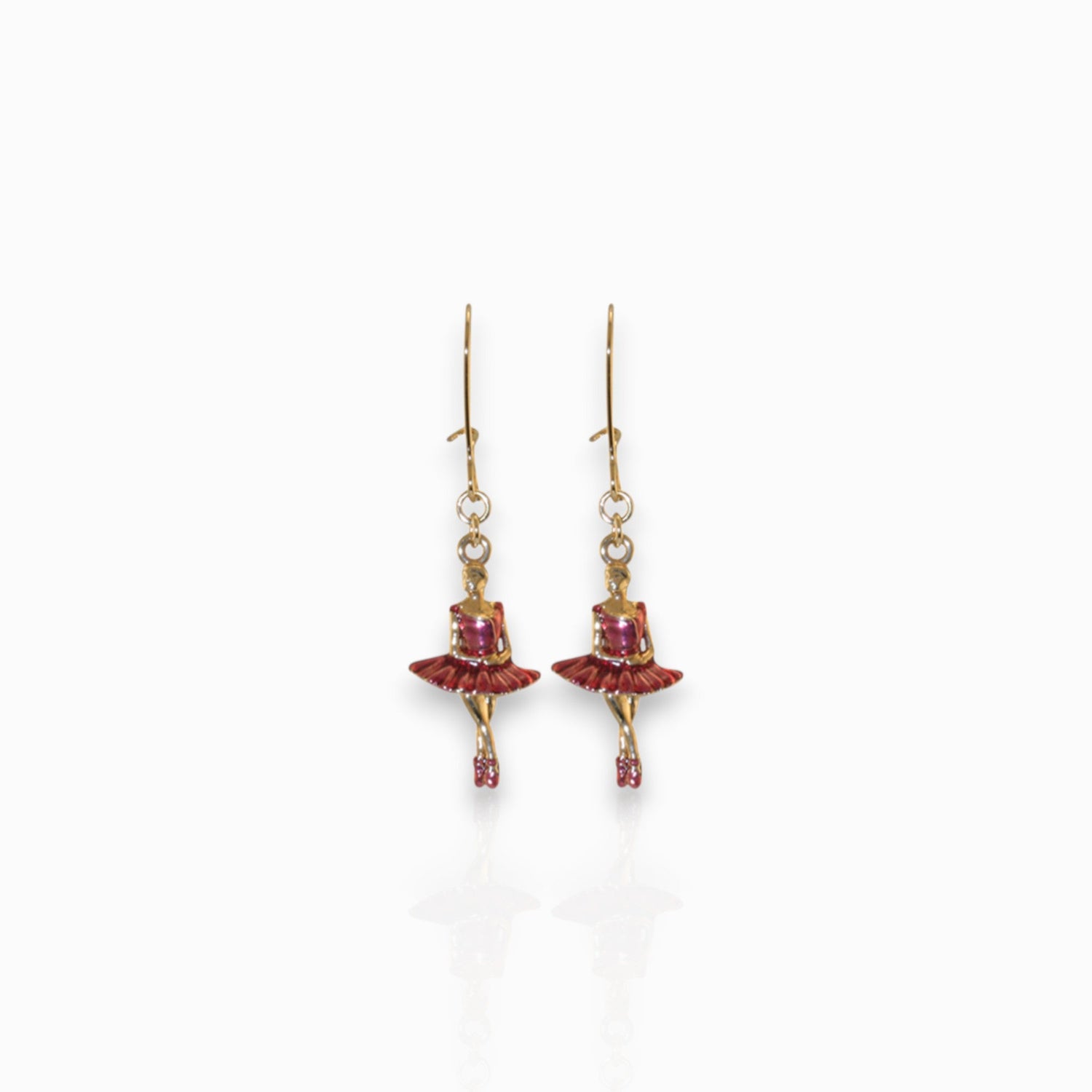 Ballerina Charm Gold-Toned - Earrings on a white background.