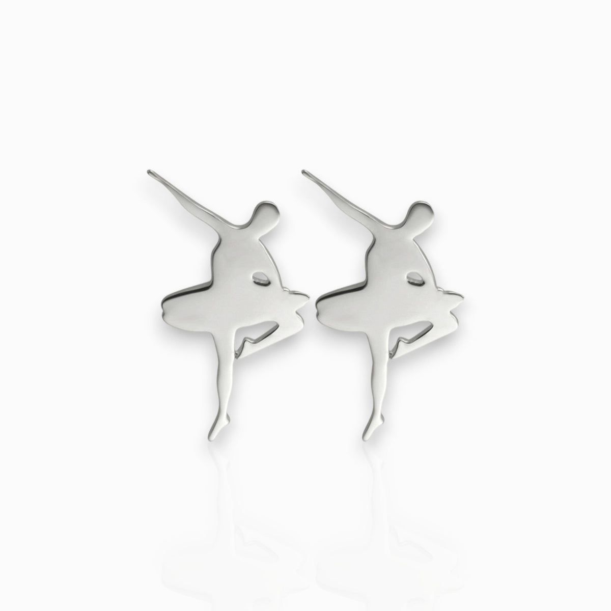 Sterling Silver Ballerina Pirouette - Earrings on a white background.