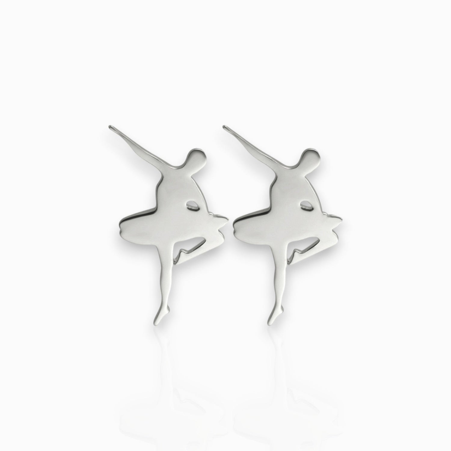 Sterling Silver Ballerina Pirouette - Earrings on a white background.