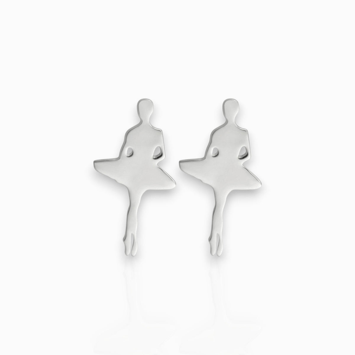 Sterling Silver Ballerina Releve - Earrings on a white background.