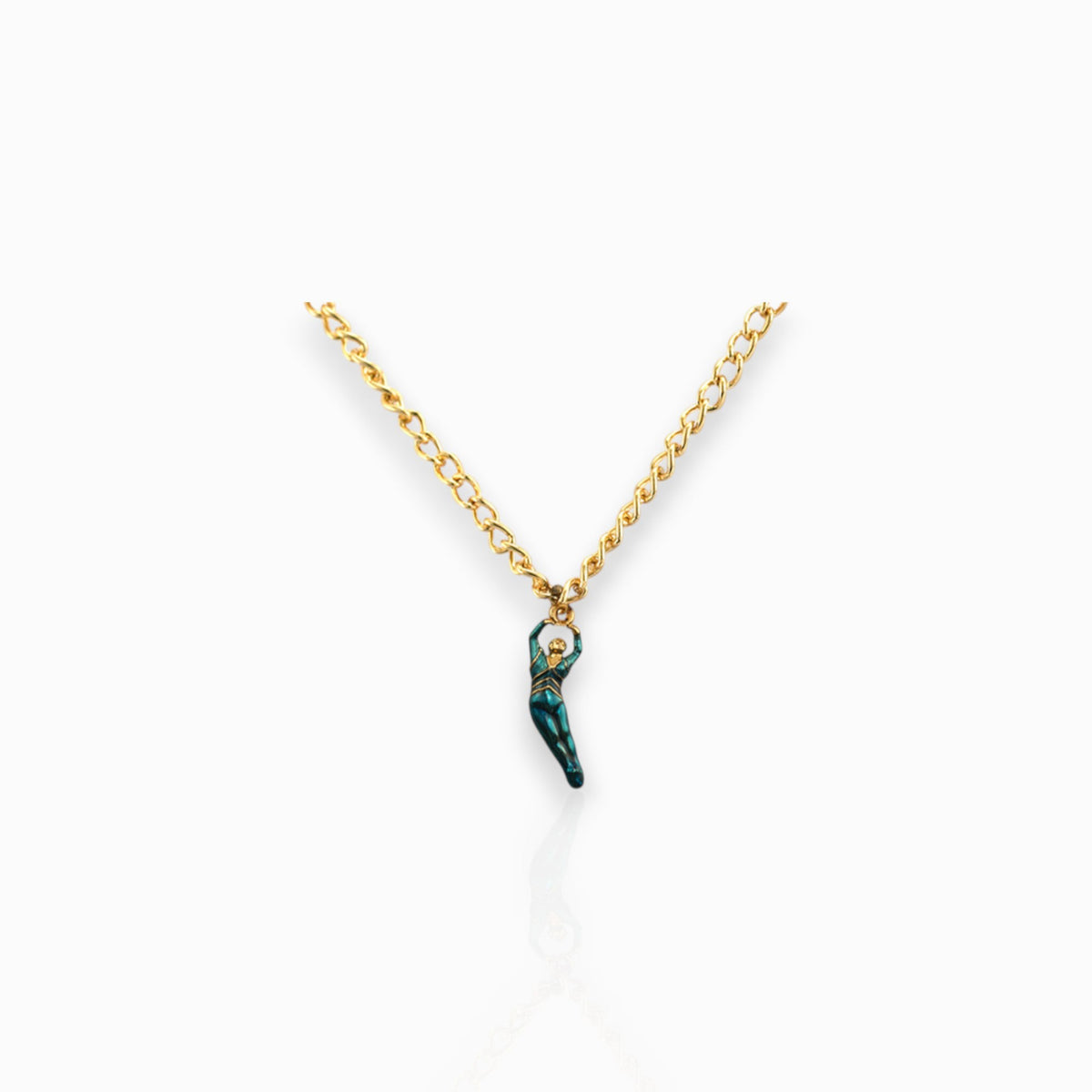 Male Dancer 5th Pas de Poisson Charm - Pendant on a white background.