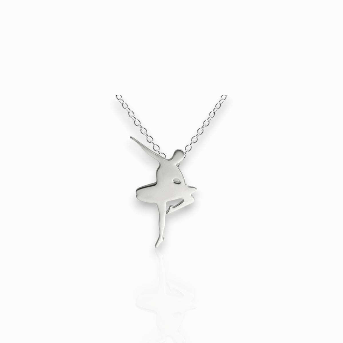 Sterling Silver Ballerina Pirouette - Pendant on a white background.
