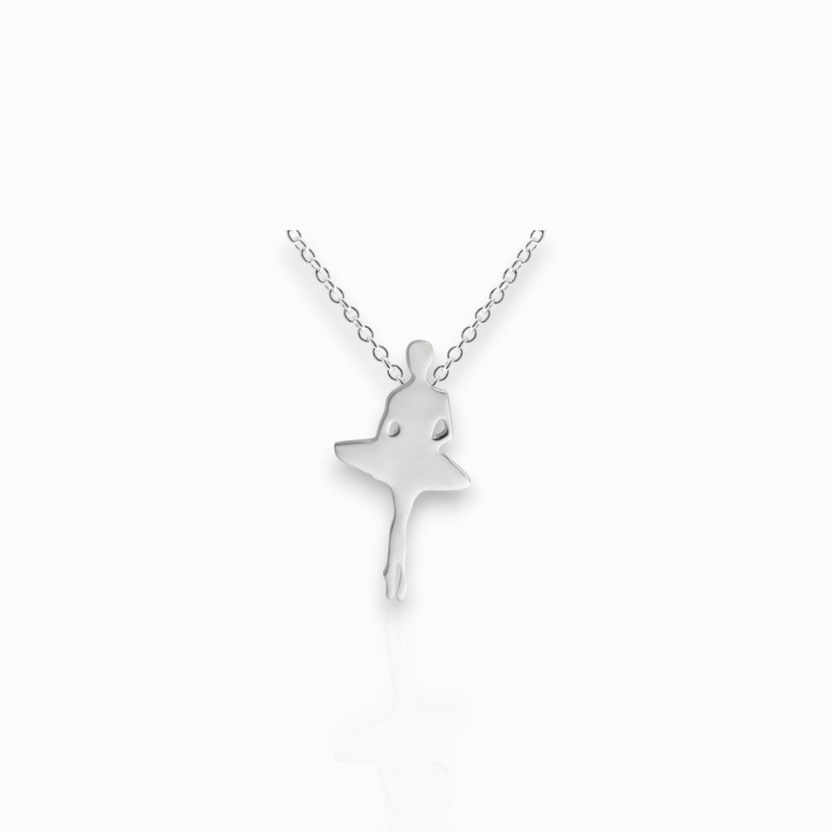 Sterling Silver Ballerina Releve - Pendant on a white background.