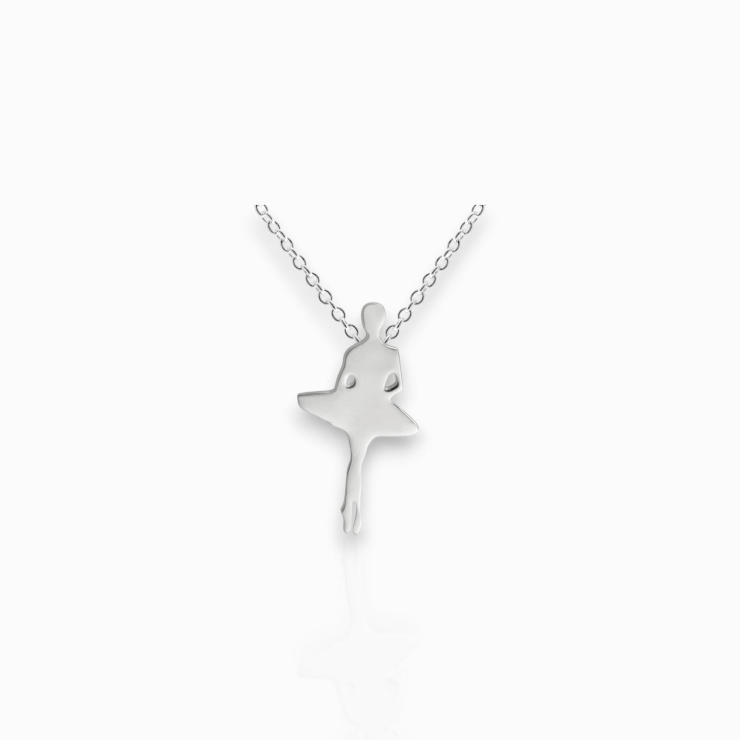 Sterling Silver Ballerina Releve - Pendant on a white background.