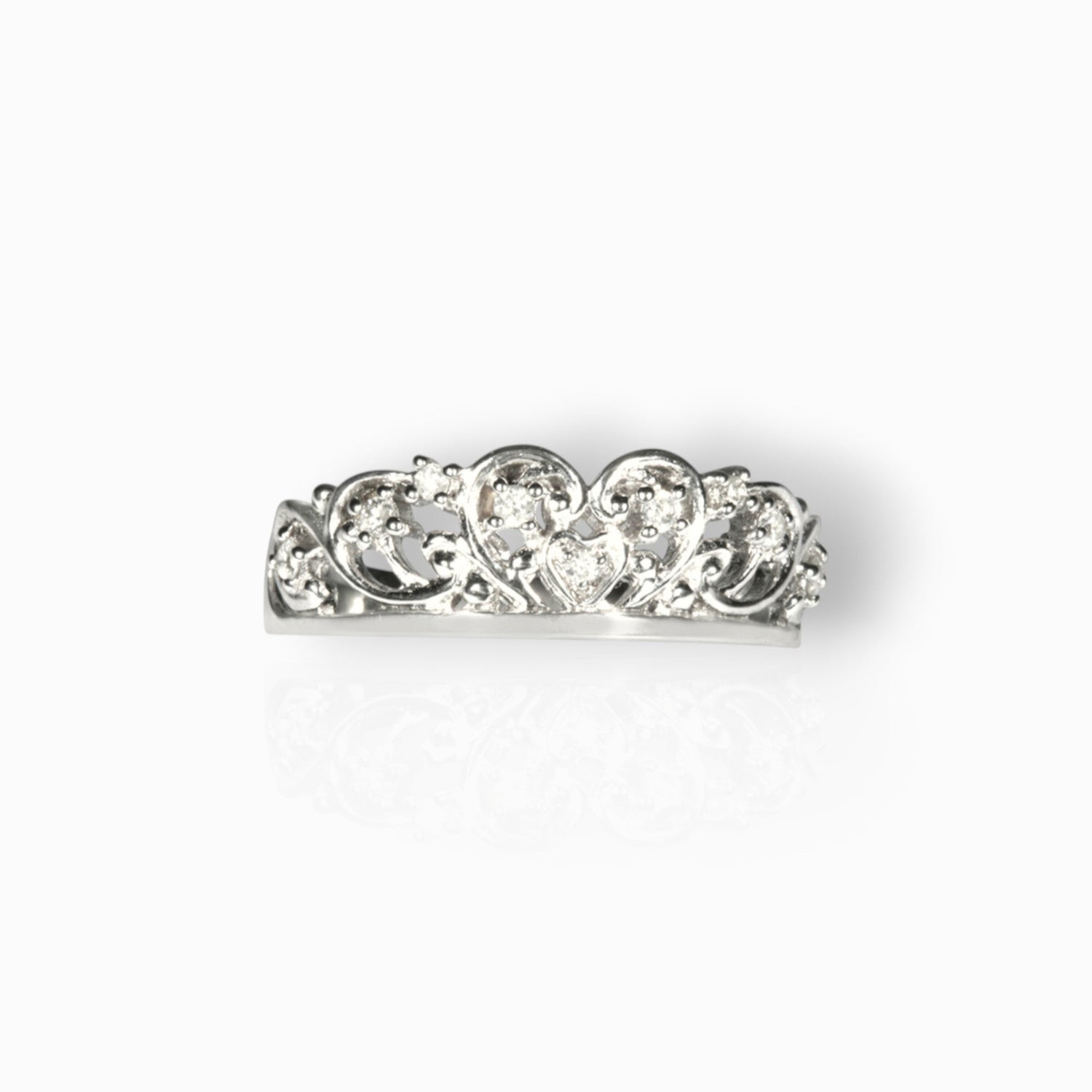 Spencer Tiara Silver Toned - Ring on a white background.