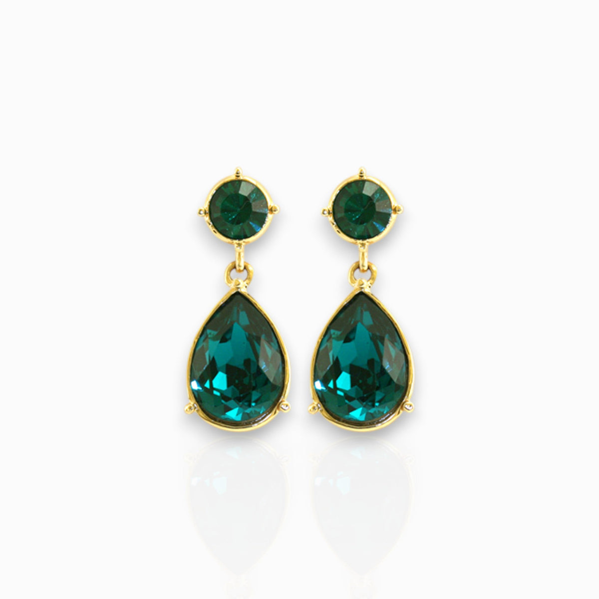 Angelina Jolie Emerald - Drop Earrings on a white background.